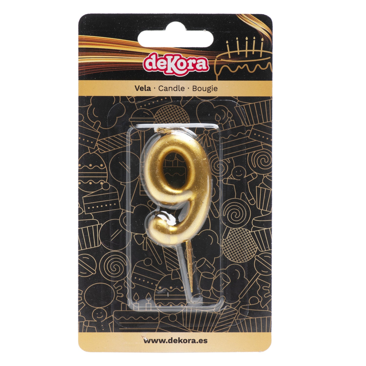 VELAS CUMPLEAÑOS COMIC ORO 5CM | Nº9