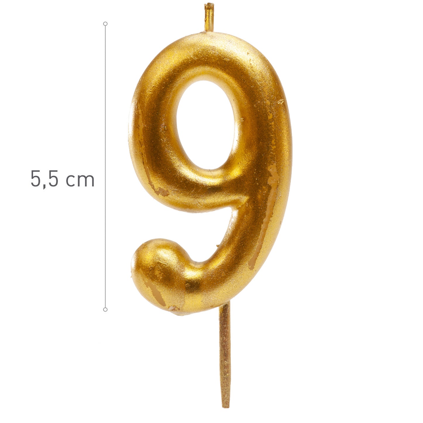 VELAS CUMPLEAÑOS COMIC ORO 5CM | Nº9