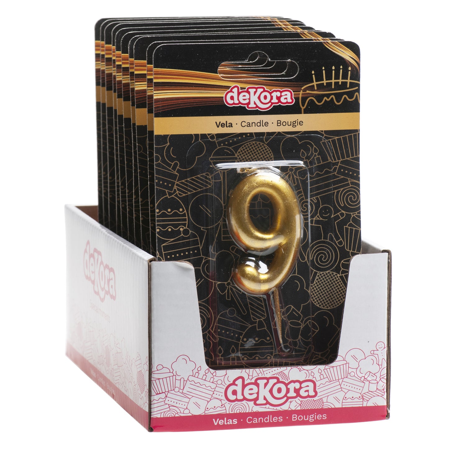 VELAS CUMPLEAÑOS COMIC ORO 5CM | Nº9