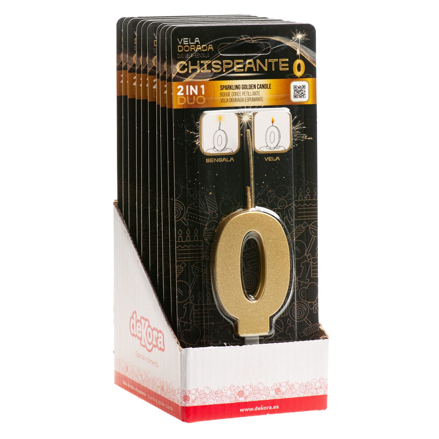 VELAS DE ANIVERSÁRIO DE OURO ESPUMANTE Nº0