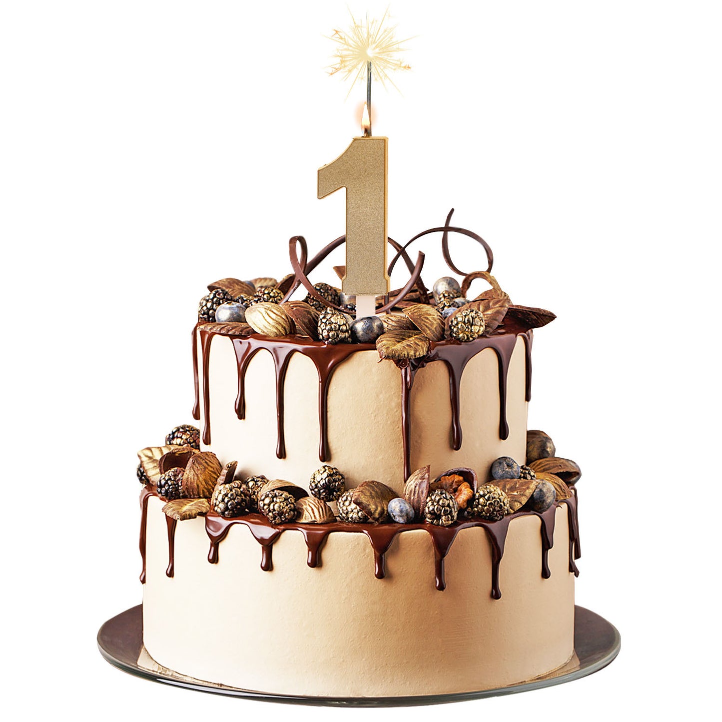 VELAS CHISPEANTES DE CUMPLEAÑOS ORO Nº1