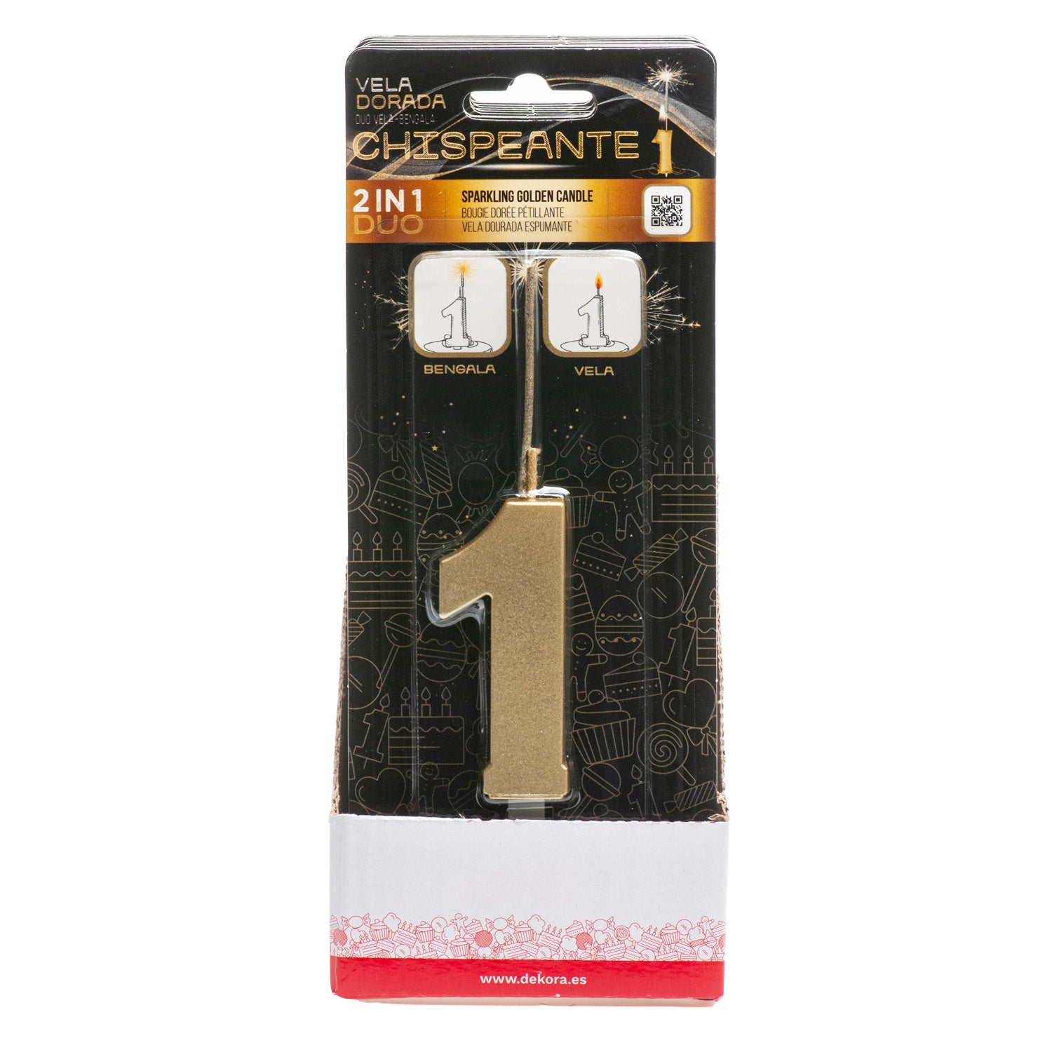 GOLDEN SPARKLING BIRTHDAY CANDLES Nº1