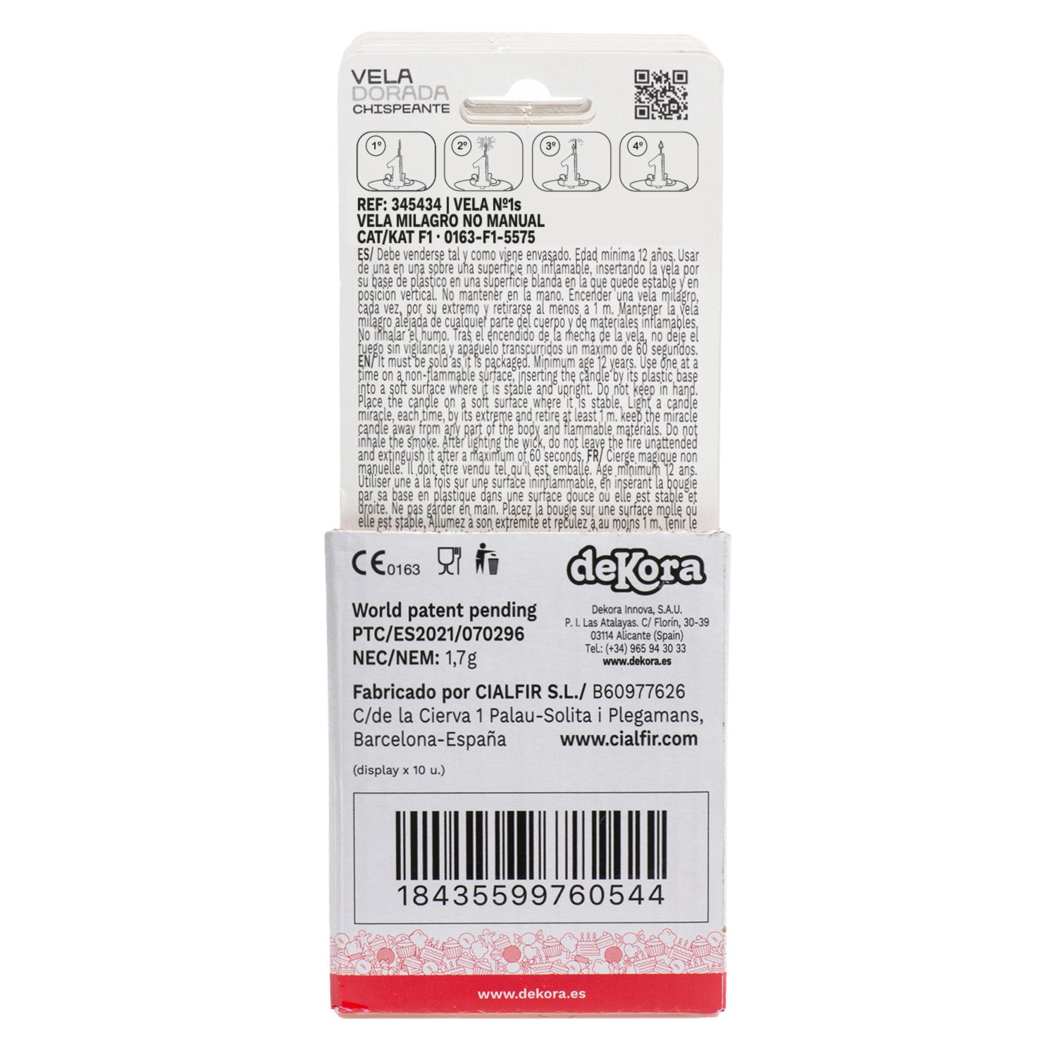 VELAS DE ANIVERSÁRIO DE OURO ESPUMANTE Nº1