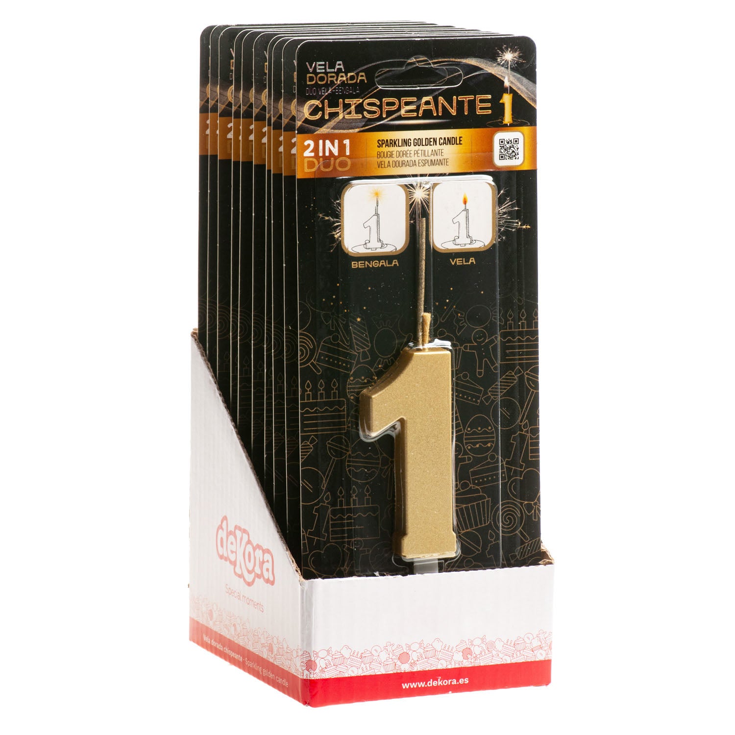 VELAS DE ANIVERSÁRIO DE OURO ESPUMANTE Nº1