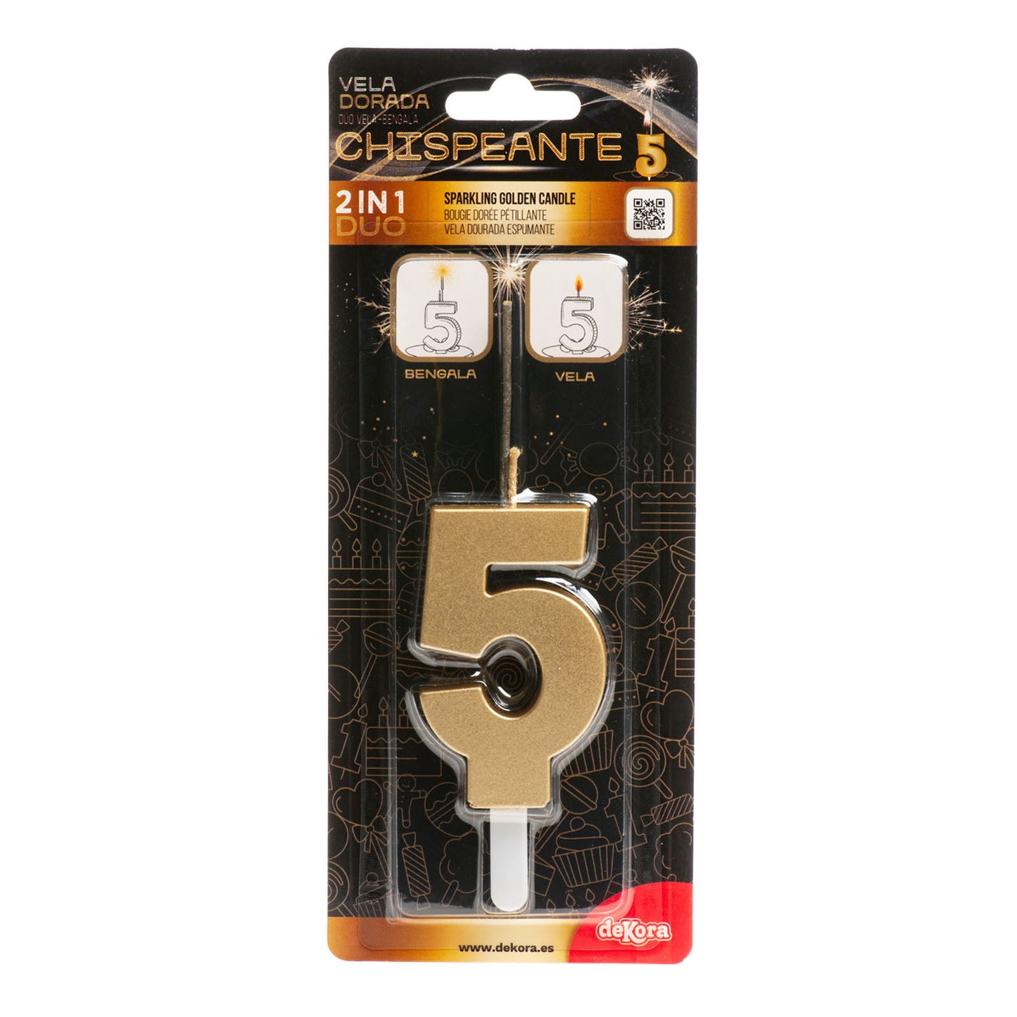 VELAS DE ANIVERSÁRIO DE OURO ESPUMANTE Nº5