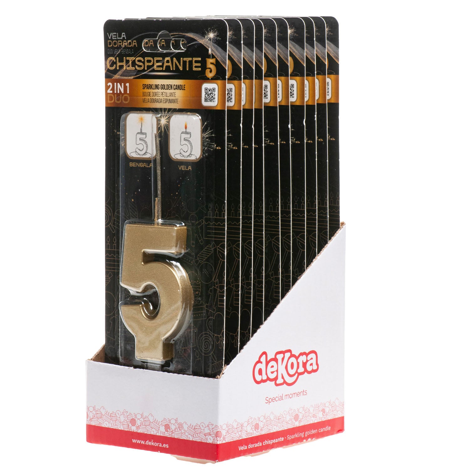 VELAS DE ANIVERSÁRIO DE OURO ESPUMANTE Nº5