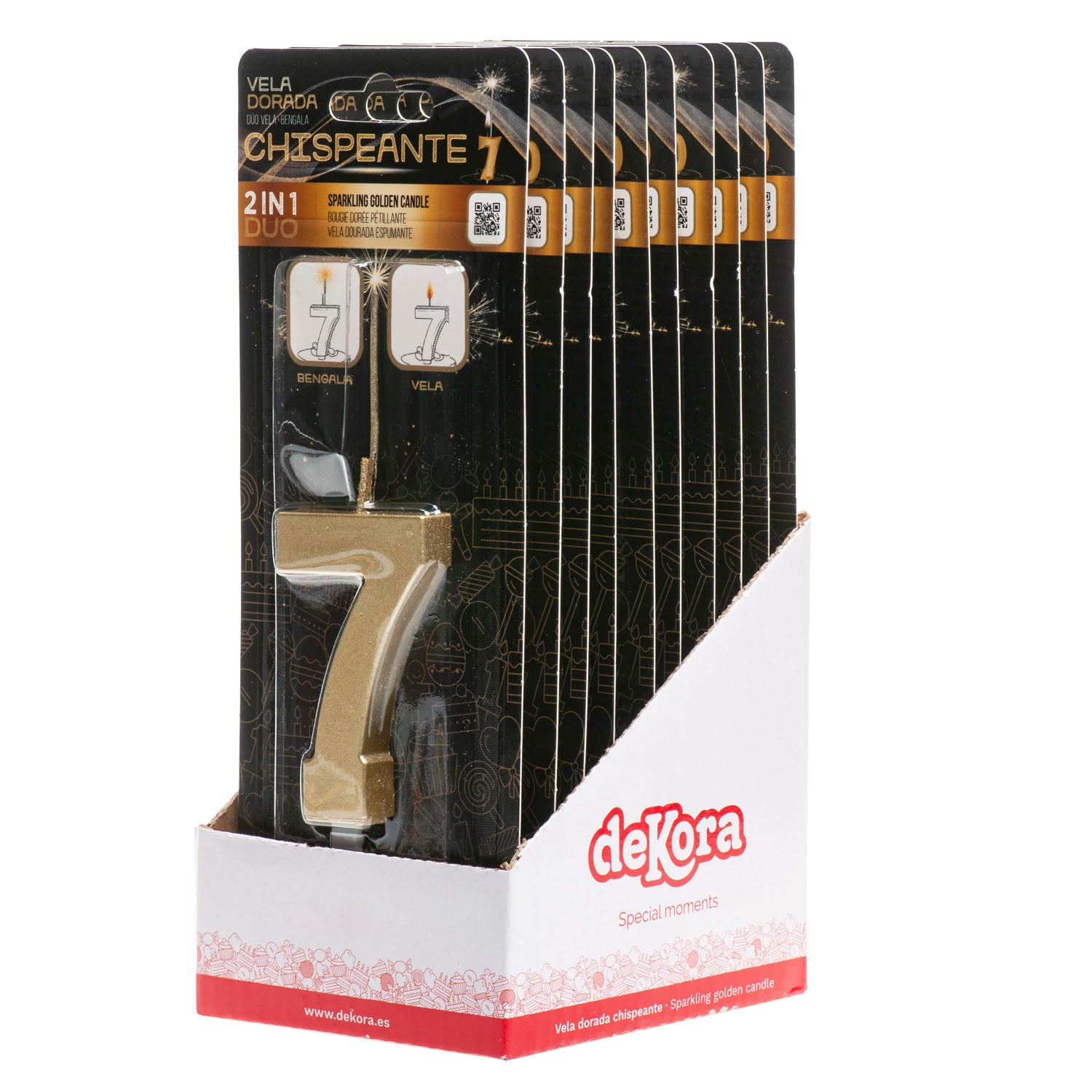 GOLDEN SPARKLING BIRTHDAY CANDLES Nº7