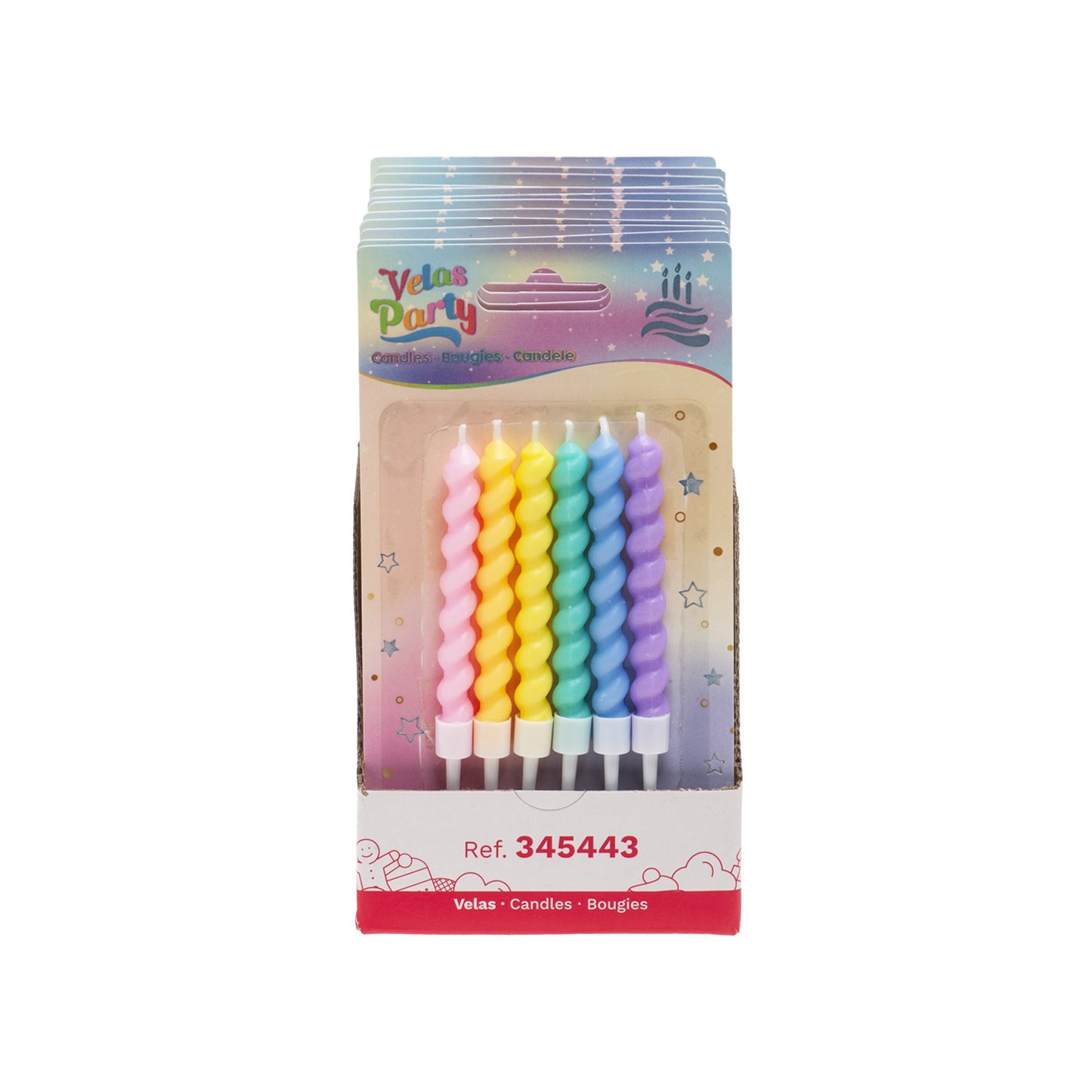 VELA DE ANIVERSÁRIO TWISTED CORES 10CM