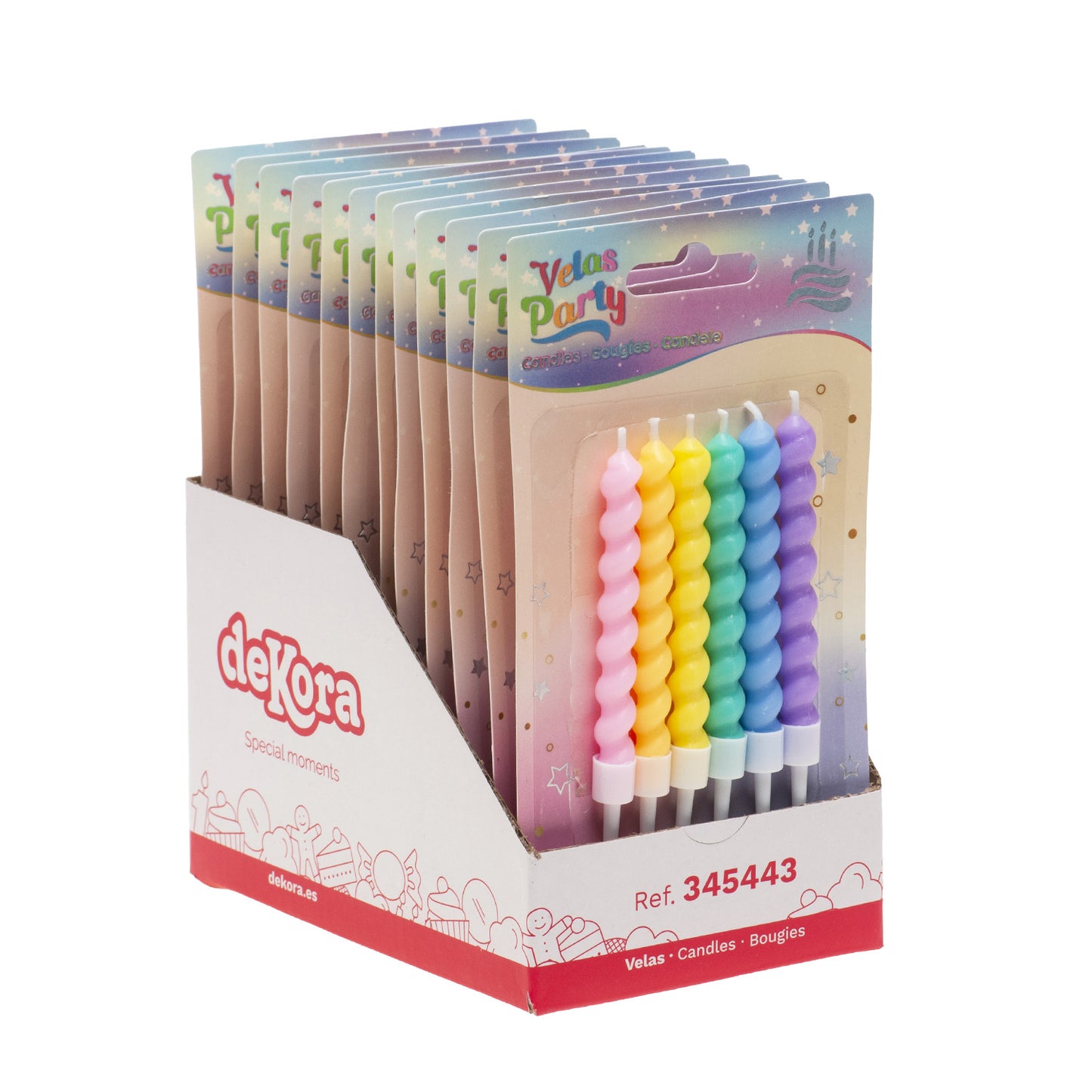 VELA DE ANIVERSÁRIO TWISTED CORES 10CM