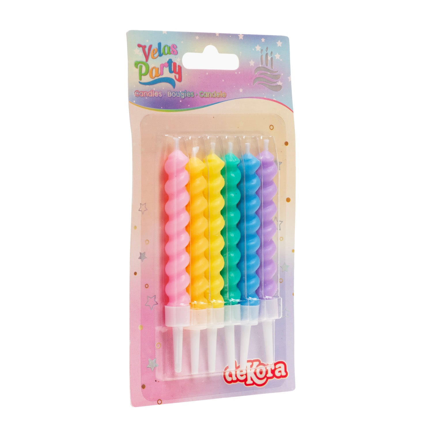 VELA DE ANIVERSÁRIO TWISTED CORES 10CM