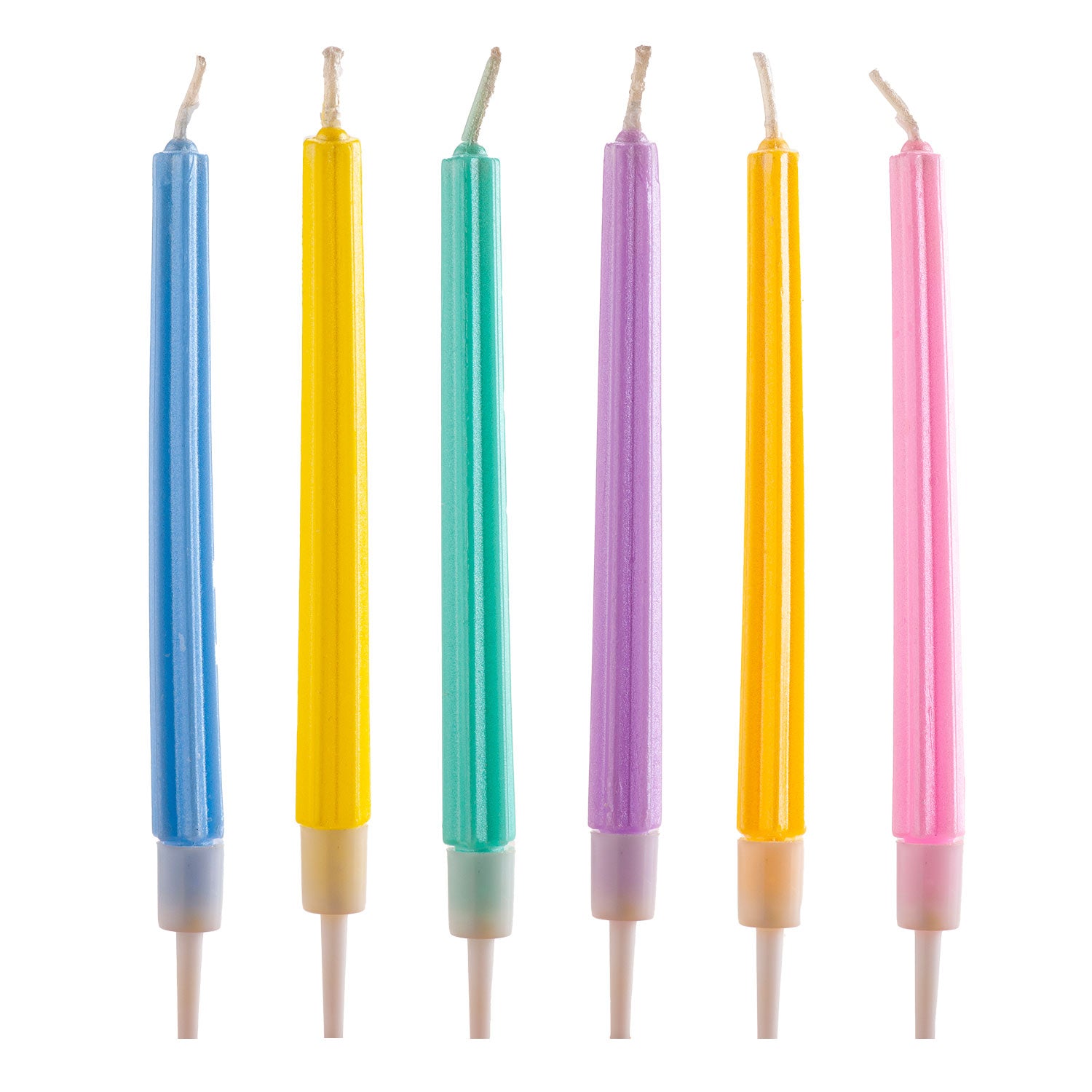 BOUGIES D'ANNIVERSAIRE DE FÊTE COLONNES COLORÉES 12CM