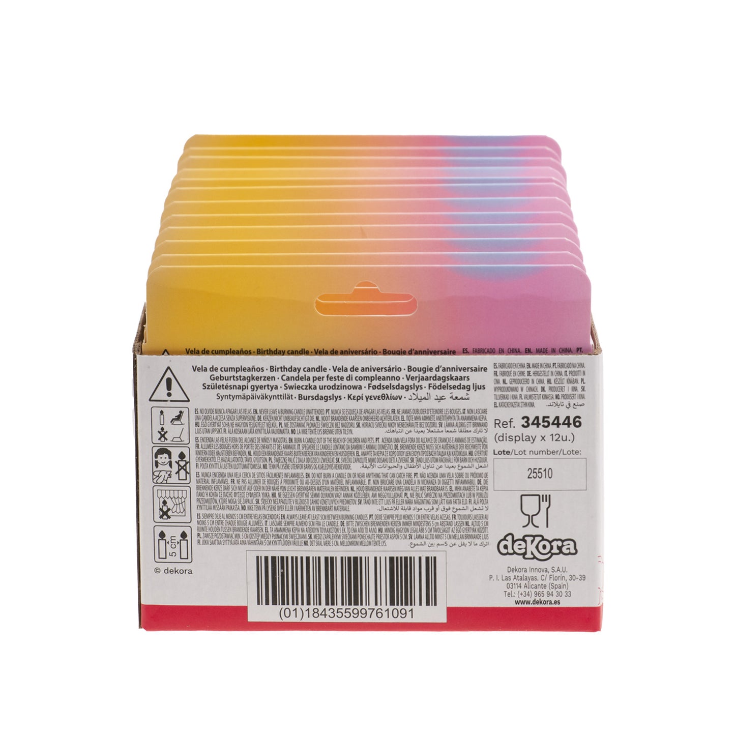 VELAS LETRAS HAPPY BIRTHDAY COLORES 8CM