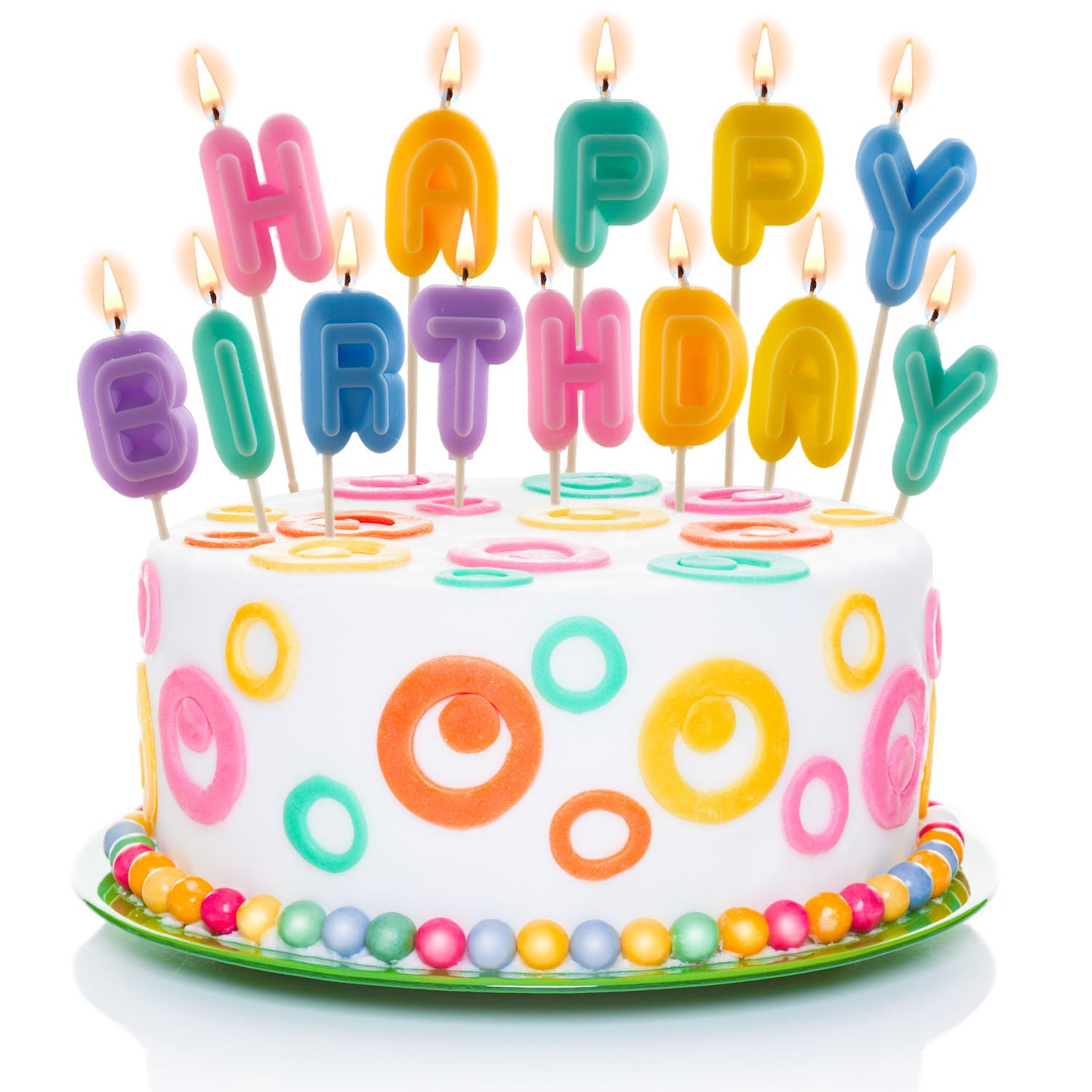 VELAS LETRAS HAPPY BIRTHDAY COLORES 8CM