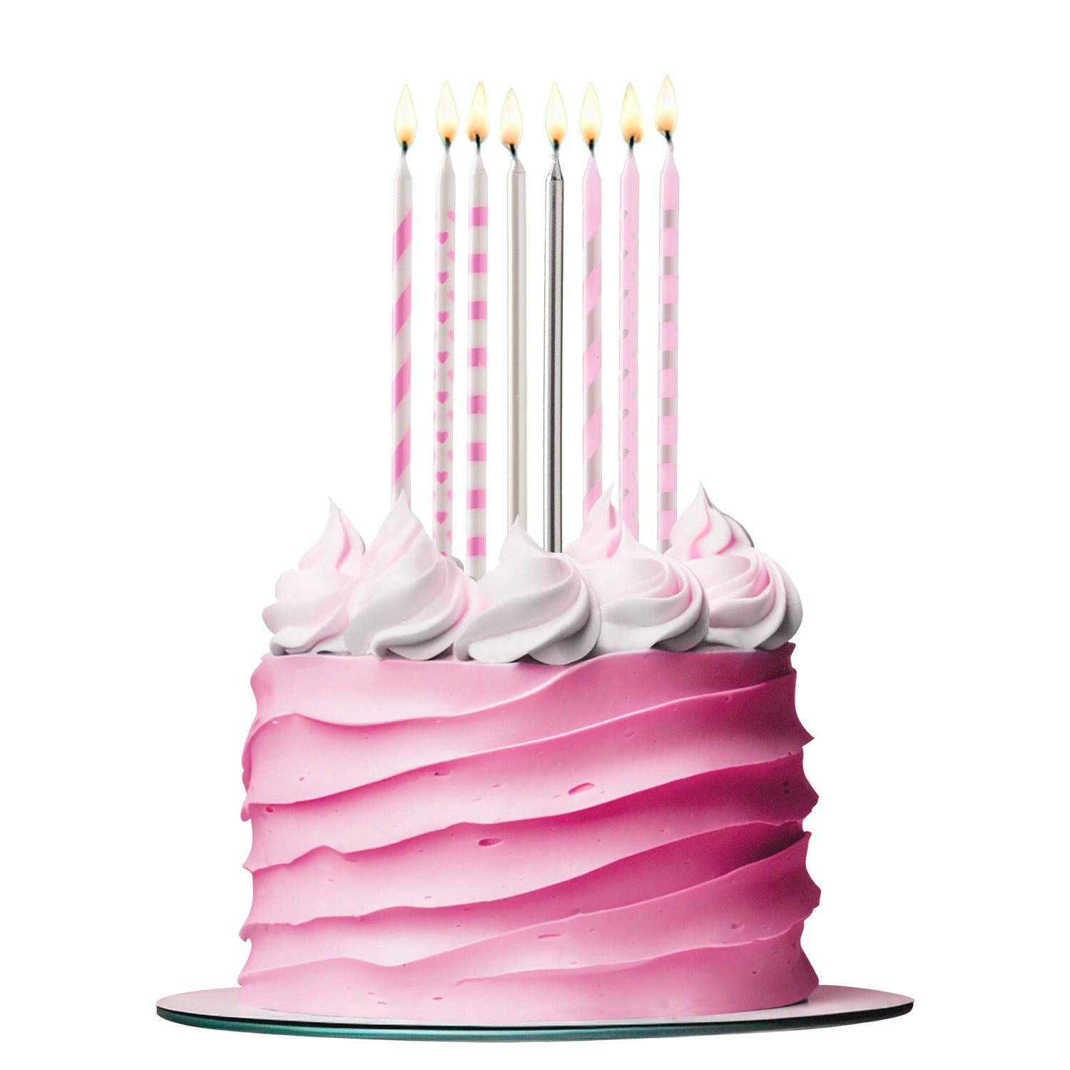 CANDELE DI COMPLEANNO MIX ROSA 13CM