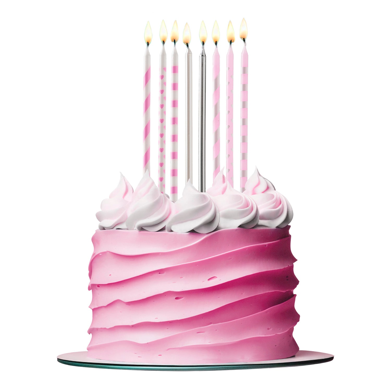 CANDELE DI COMPLEANNO MIX ROSA 13CM