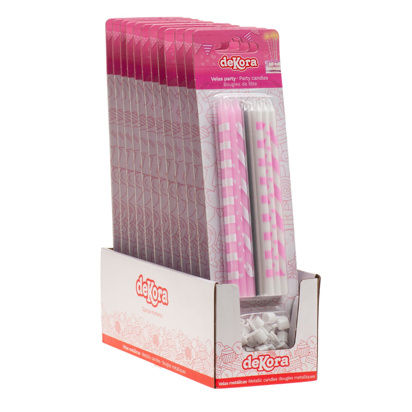 VELAS DE ANIVERSÁRIO MIX ROSA 13CM