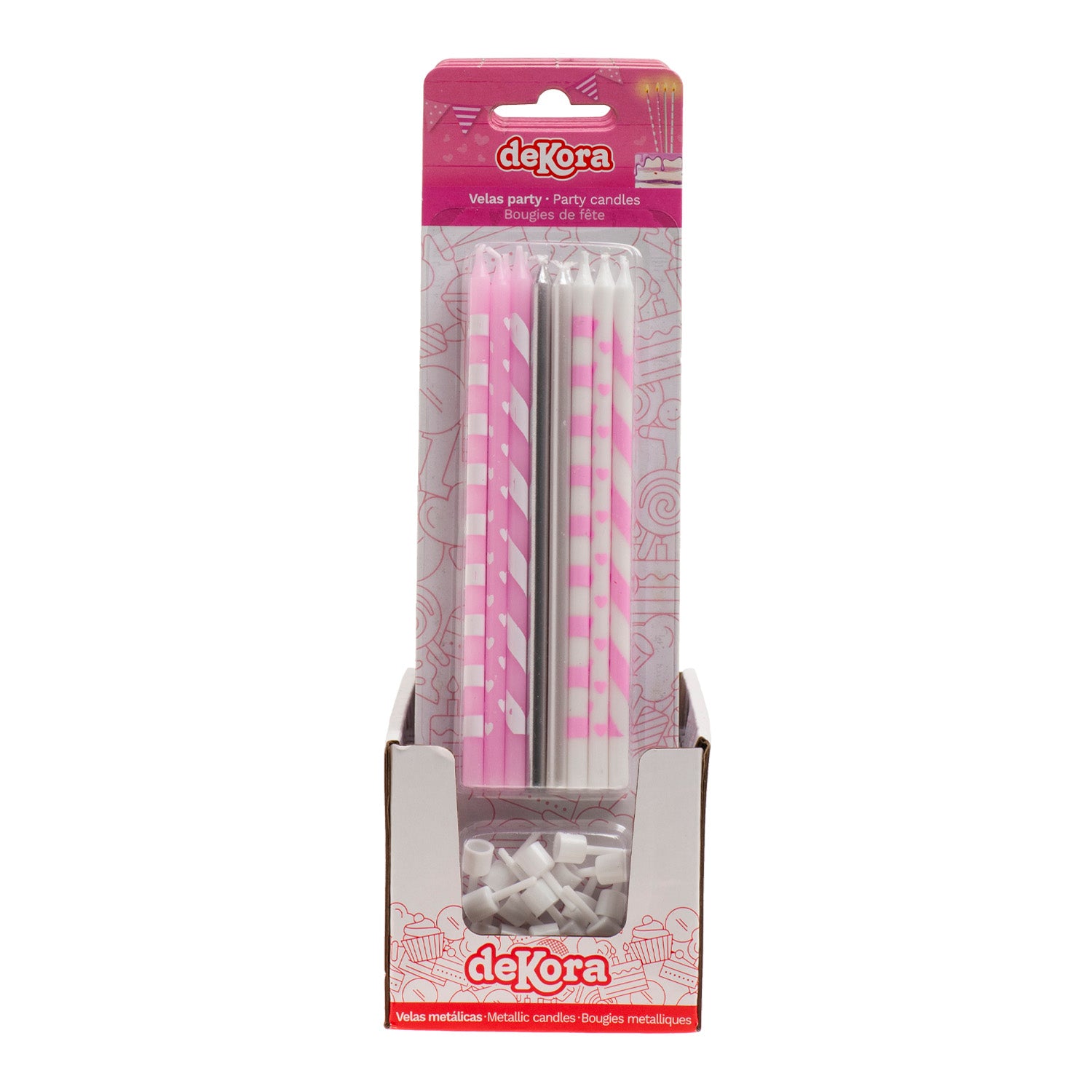 CANDELE DI COMPLEANNO MIX ROSA 13CM