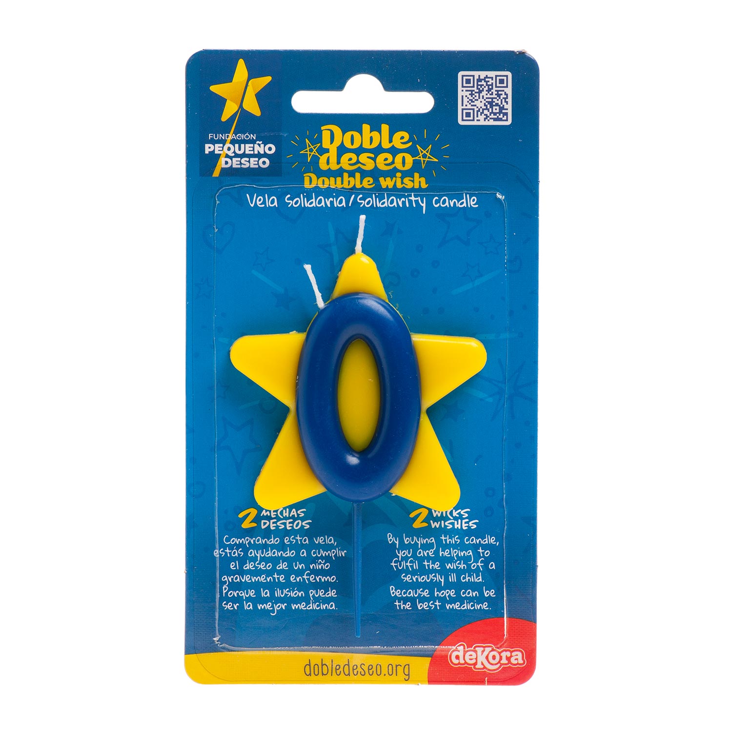 VELA ANIVERSÁRIO SOLIDARIEDADE ESTRELA DESEJO DUPLO | Nº0