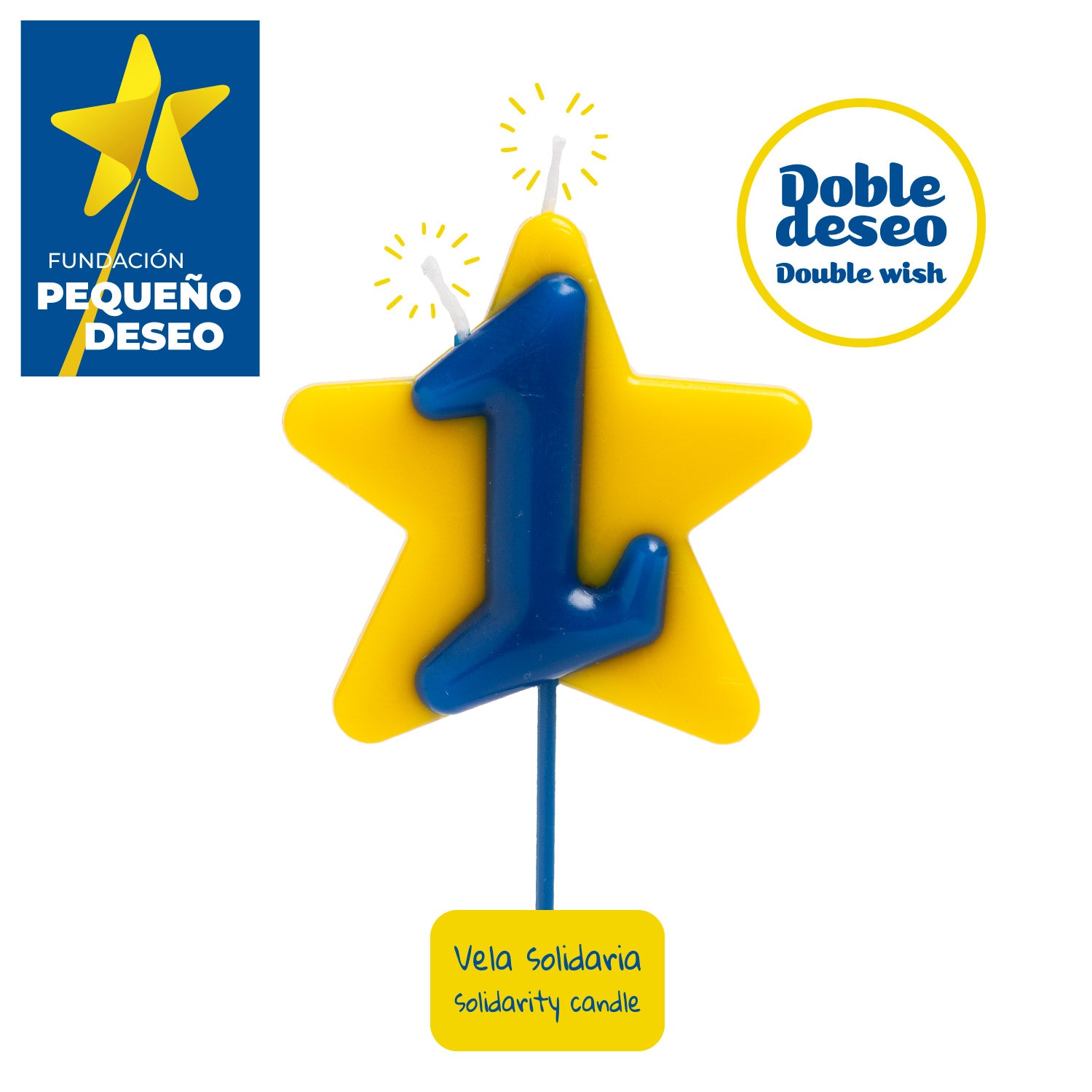 VELA ANIVERSÁRIO SOLIDÁRIA ESTRELA DESEJO DUPLO | Nº1