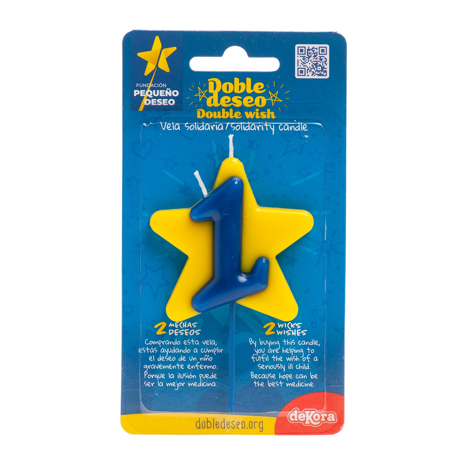 VELA ANIVERSÁRIO SOLIDÁRIA ESTRELA DESEJO DUPLO | Nº1