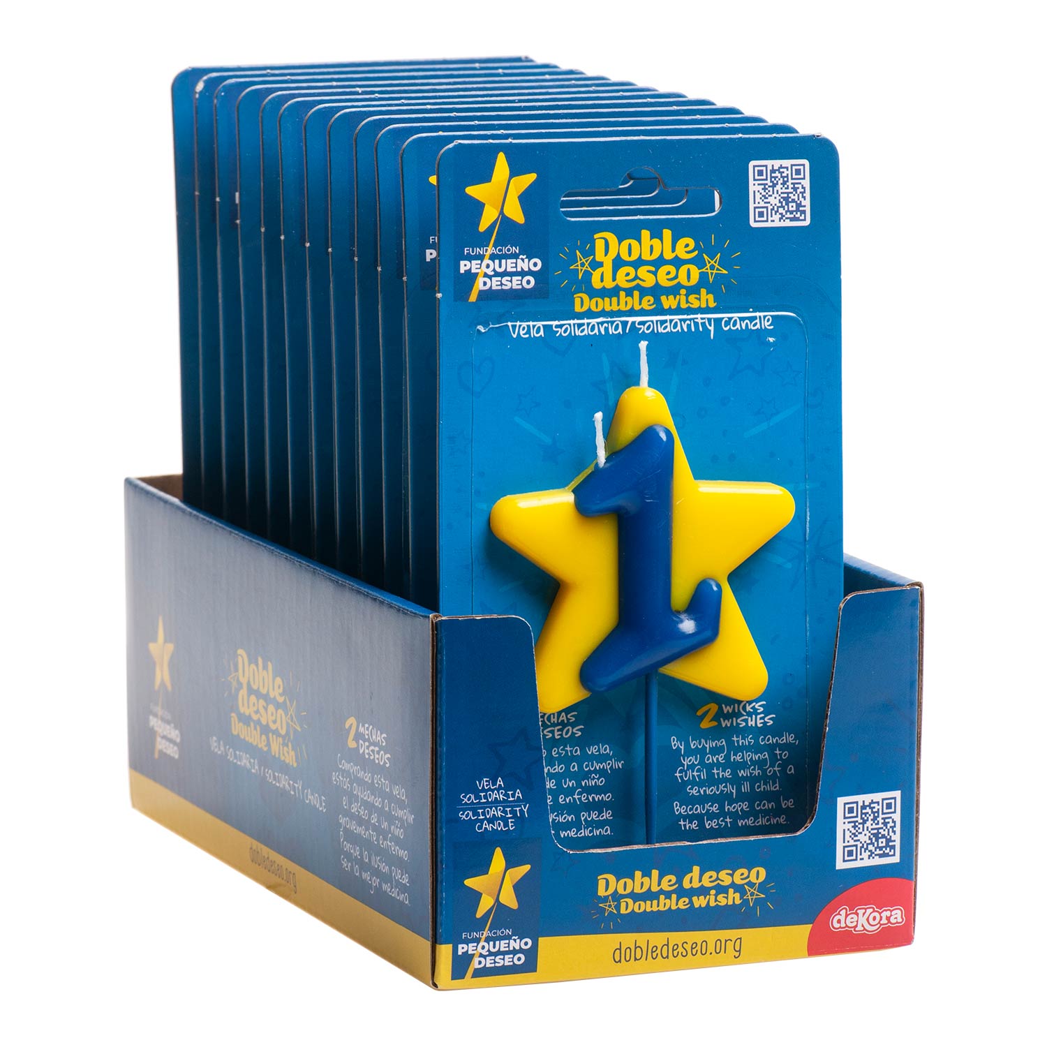 VELA ANIVERSÁRIO SOLIDÁRIA ESTRELA DESEJO DUPLO | Nº1