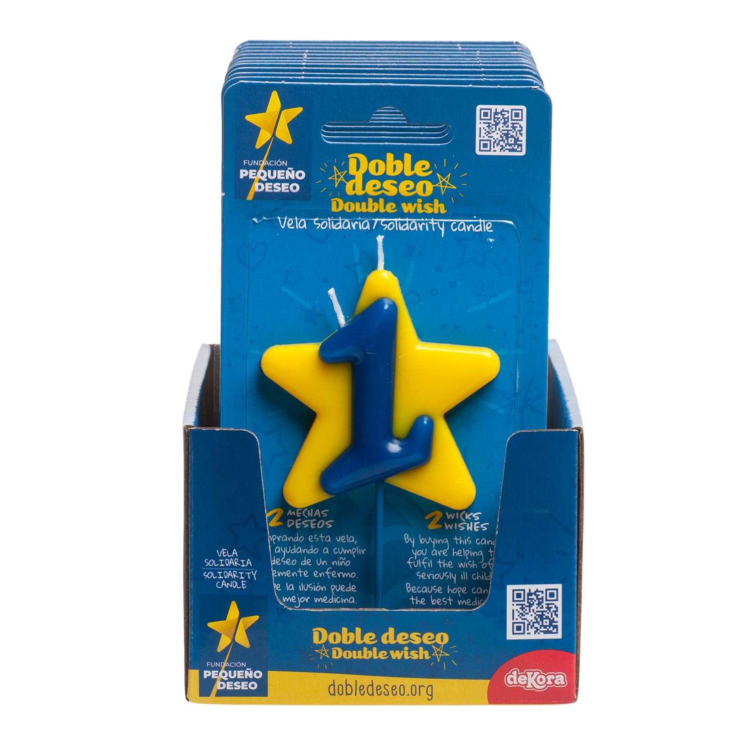 VELA ANIVERSÁRIO SOLIDÁRIA ESTRELA DESEJO DUPLO | Nº1