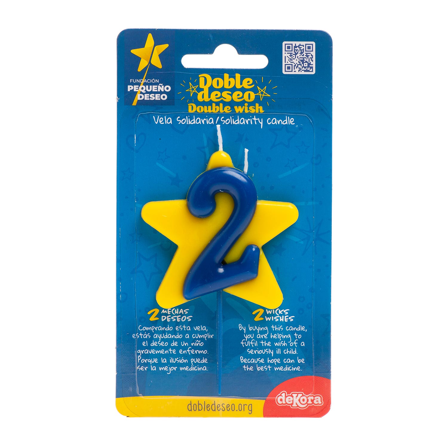 VELA ANIVERSÁRIO SOLIDÁRIA ESTRELA DESEJO DUPLO | Nº2