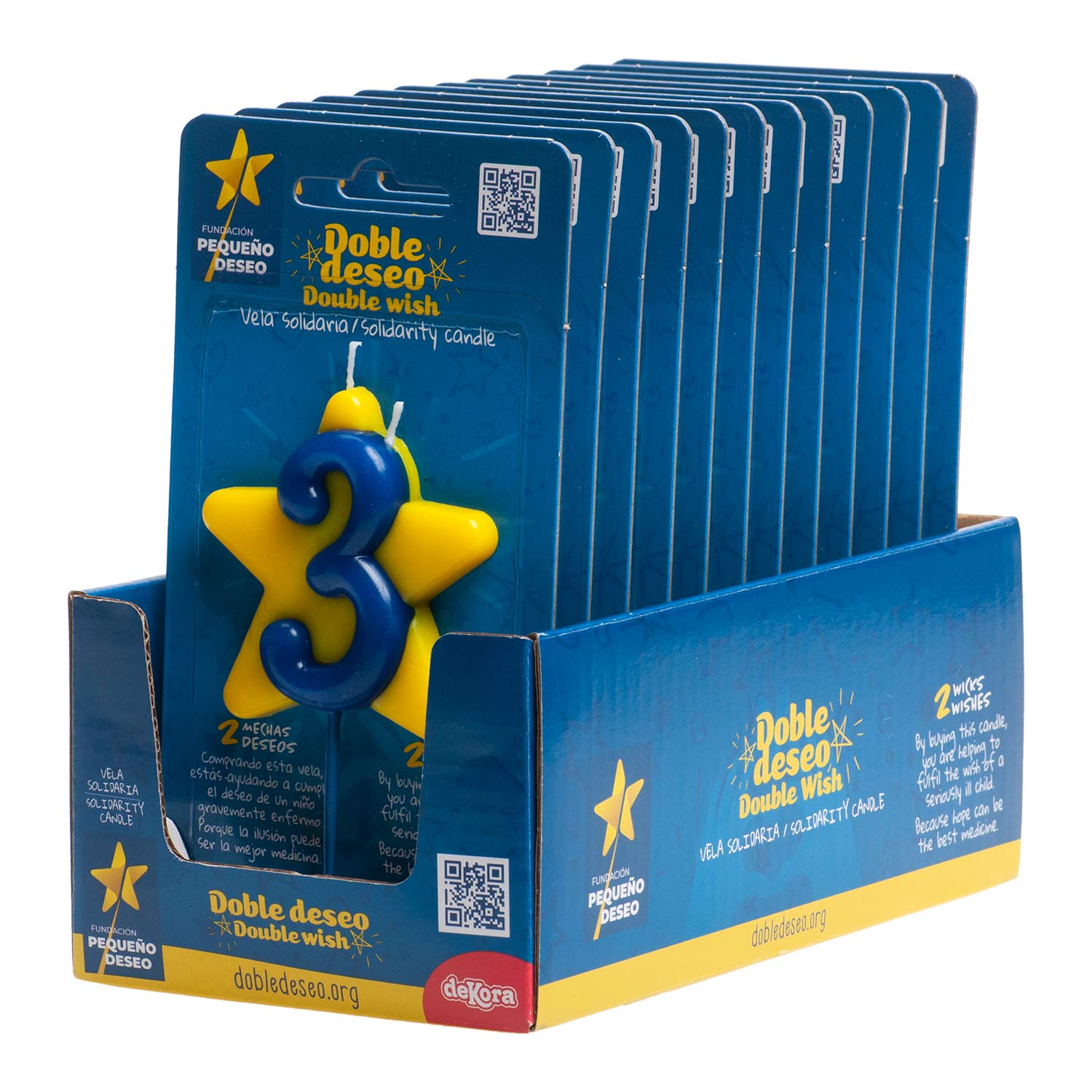 VELA ANIVERSÁRIO SOLIDÁRIA ESTRELA DESEJO DUPLO | Nº3