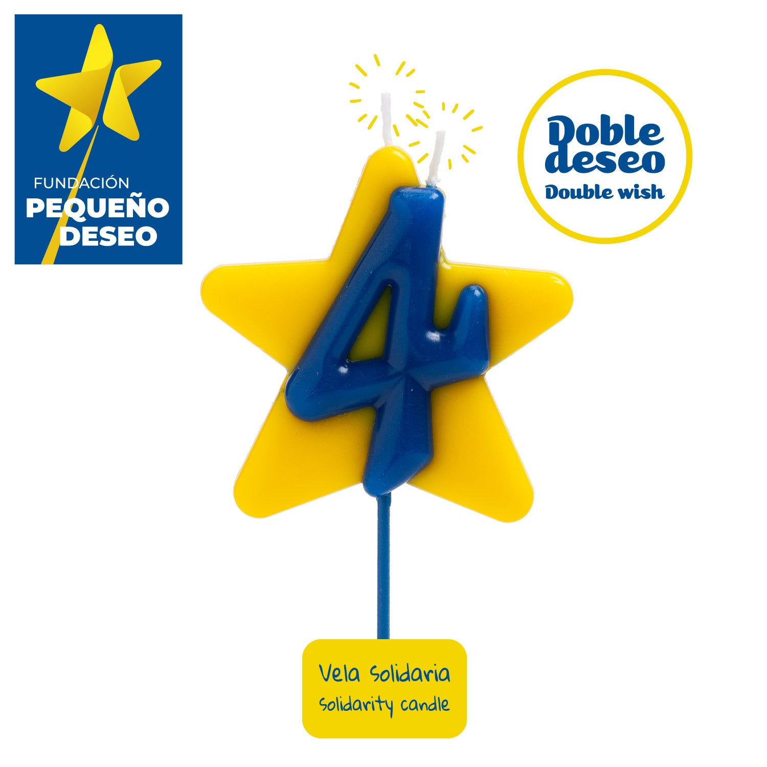 VELA ANIVERSÁRIO SOLIDÁRIA ESTRELA DESEJO DUPLO | Nº4