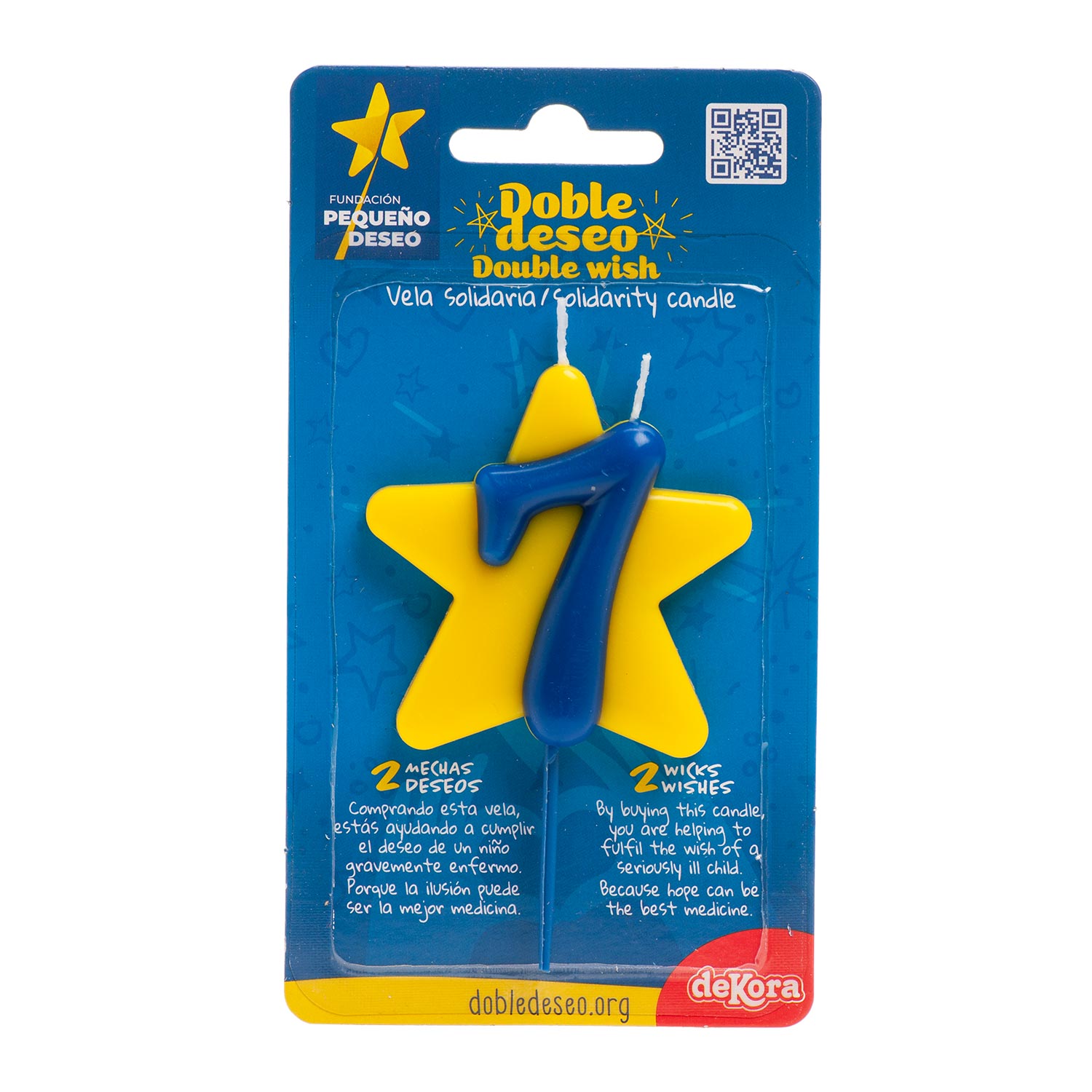 VELA ANIVERSÁRIO SOLIDÁRIA ESTRELA DESEJO DUPLO | Nº7
