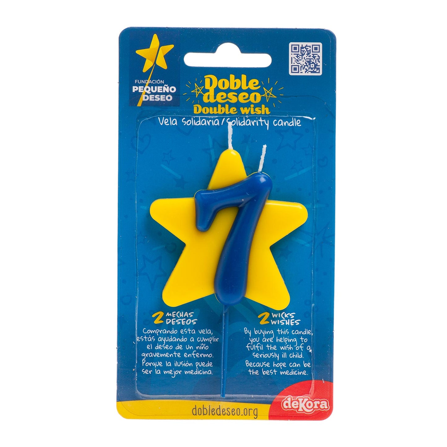 VELA ANIVERSÁRIO SOLIDÁRIA ESTRELA DESEJO DUPLO | Nº7