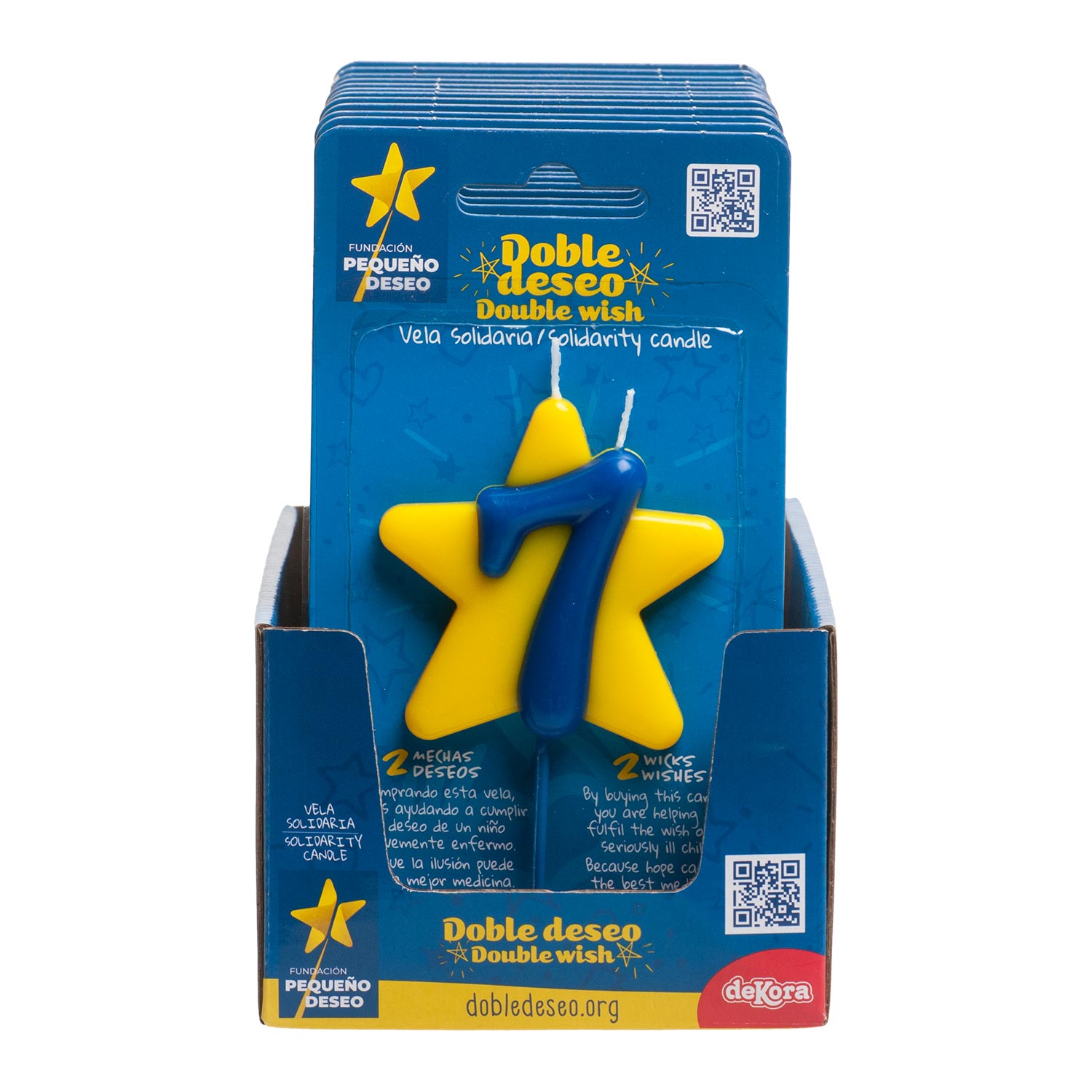 VELA ANIVERSÁRIO SOLIDÁRIA ESTRELA DESEJO DUPLO | Nº7