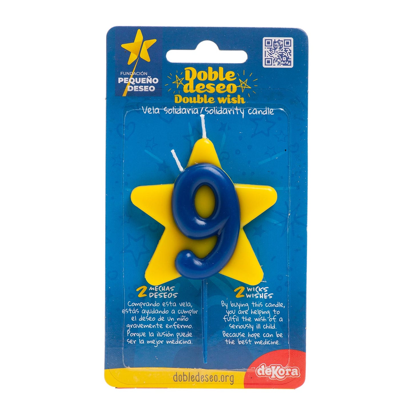 VELA ANIVERSÁRIO SOLIDÁRIA ESTRELA DESEJO DUPLO | Nº9