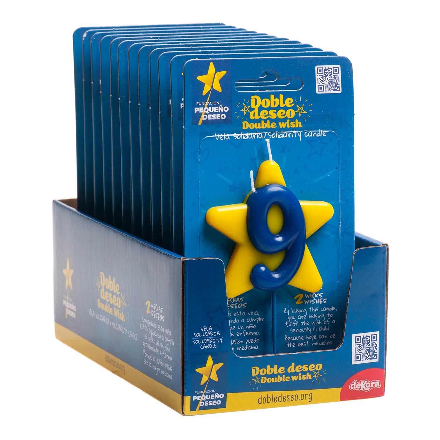 VELA ANIVERSÁRIO SOLIDÁRIA ESTRELA DESEJO DUPLO | Nº9