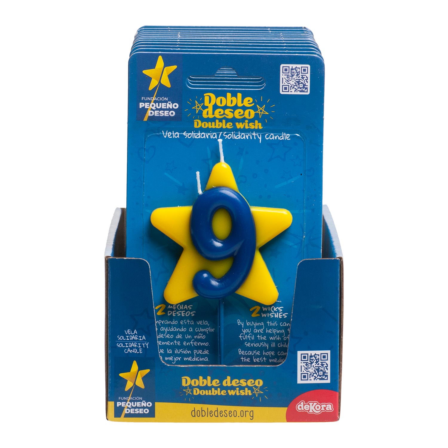 VELA ANIVERSÁRIO SOLIDÁRIA ESTRELA DESEJO DUPLO | Nº9