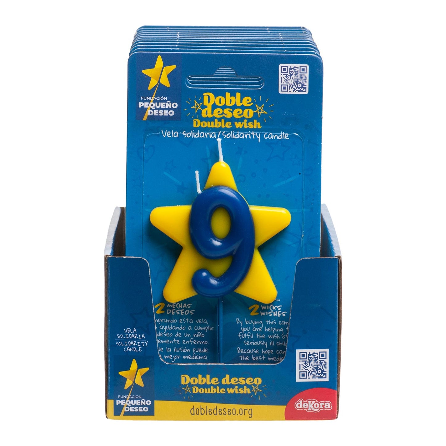 VELA ANIVERSÁRIO SOLIDÁRIA ESTRELA DESEJO DUPLO | Nº9