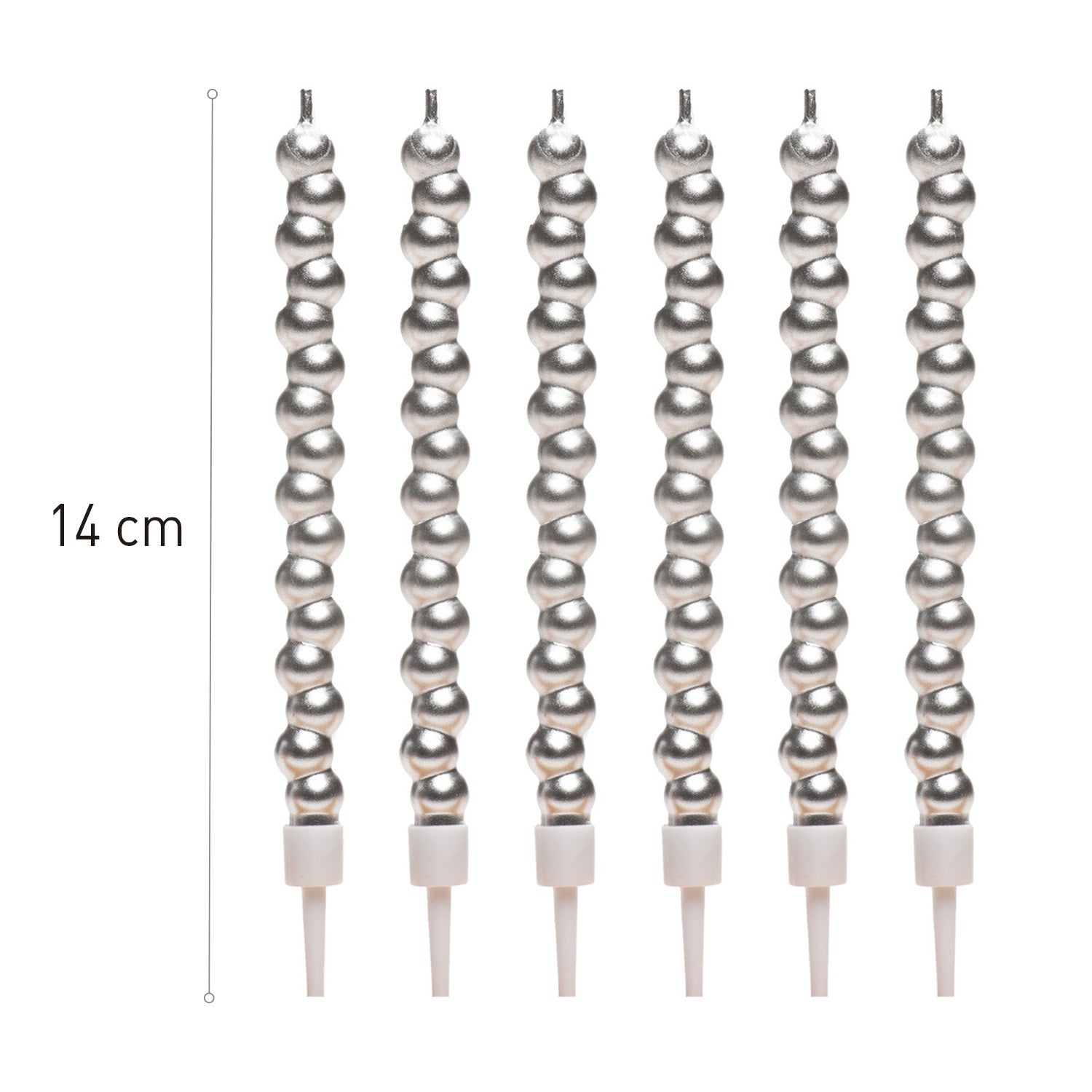 VELAS COR PRATA COM BOLHAS 14CM