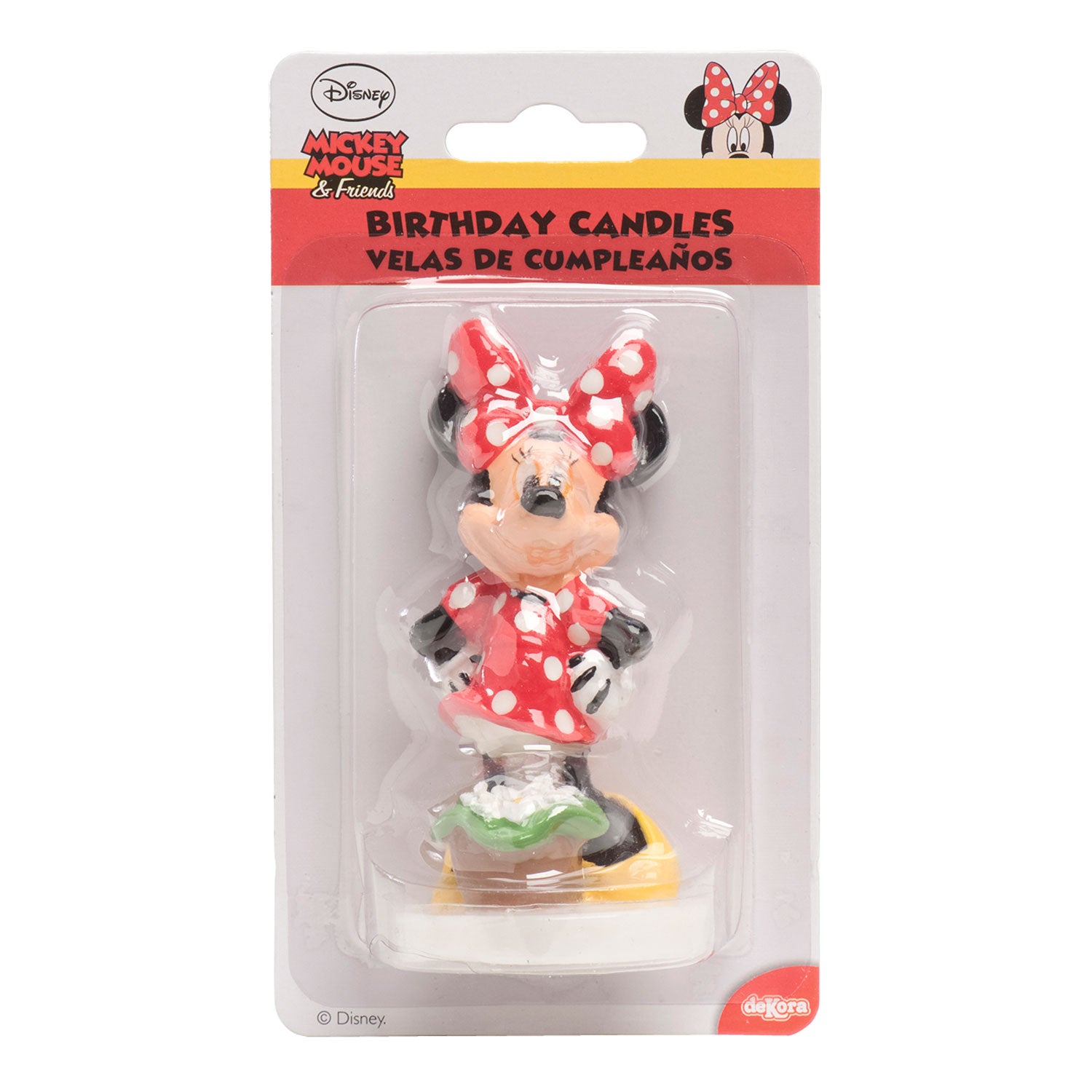 DISPLAY 6 VELAS 3D ANIVERSÁRIO MINNIE 8CM