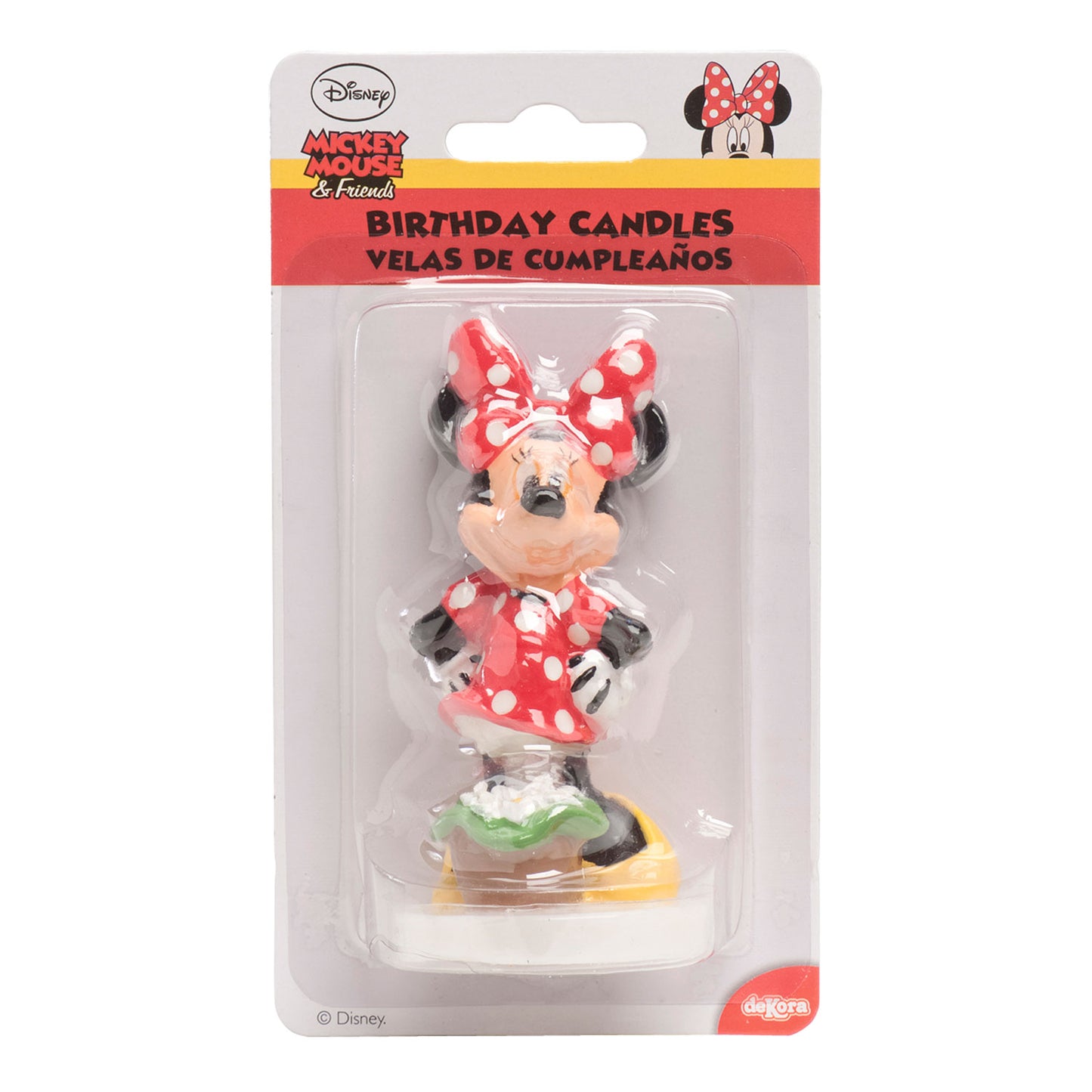 DISPLAY 6 VELAS 3D ANIVERSÁRIO MINNIE 8CM