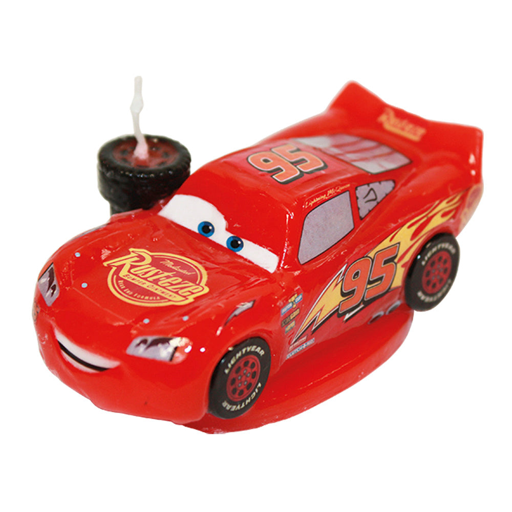 DISPLAY 6 3D BIRTHDAY CANDLES CARS 8,5CM