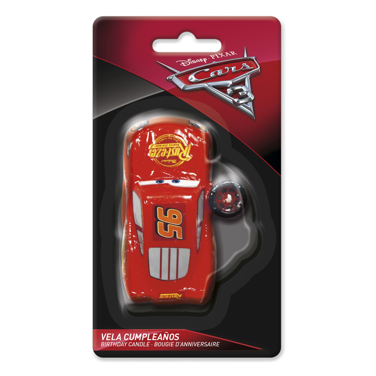 DISPLAY 6 VELAS CUMPLEAÑOS 3D CARS 8,5CM