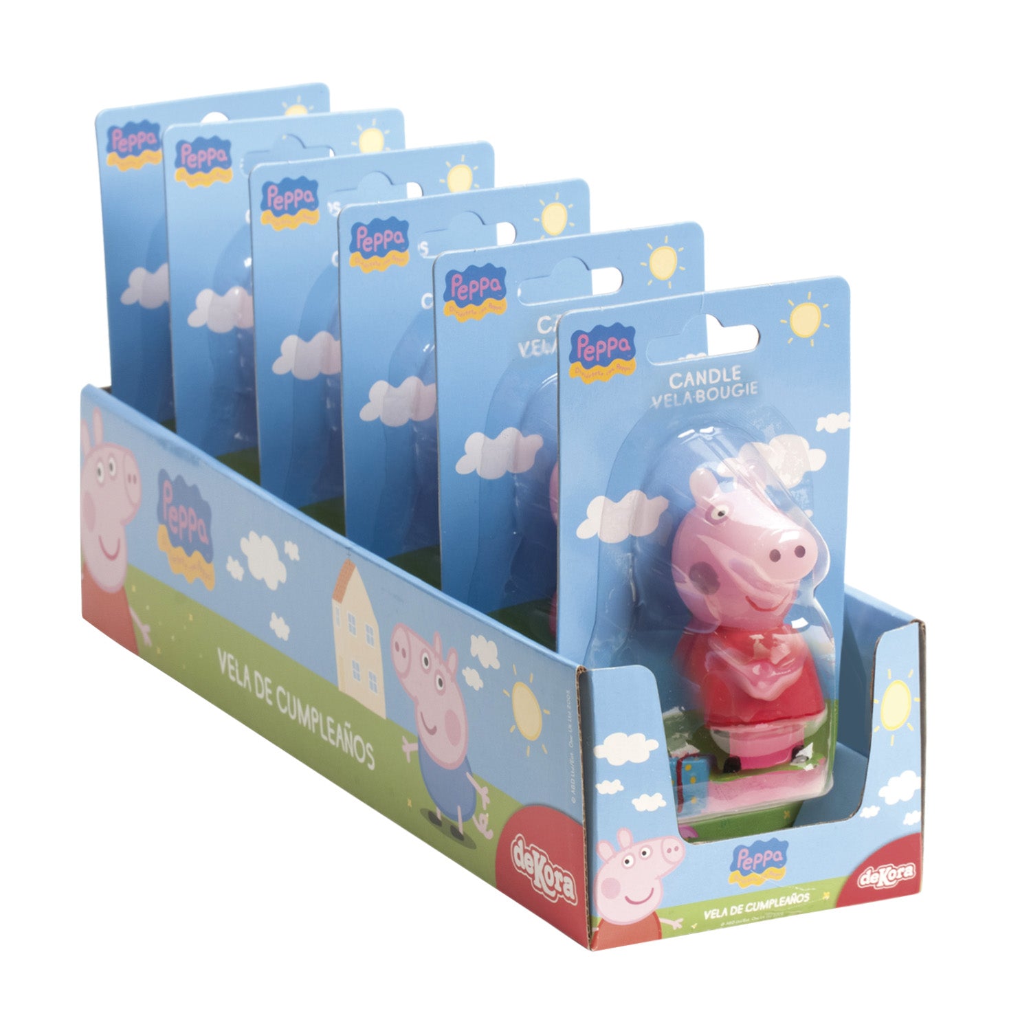 DISPLAY 6 BOUGIES PEPPA PIG 8CM