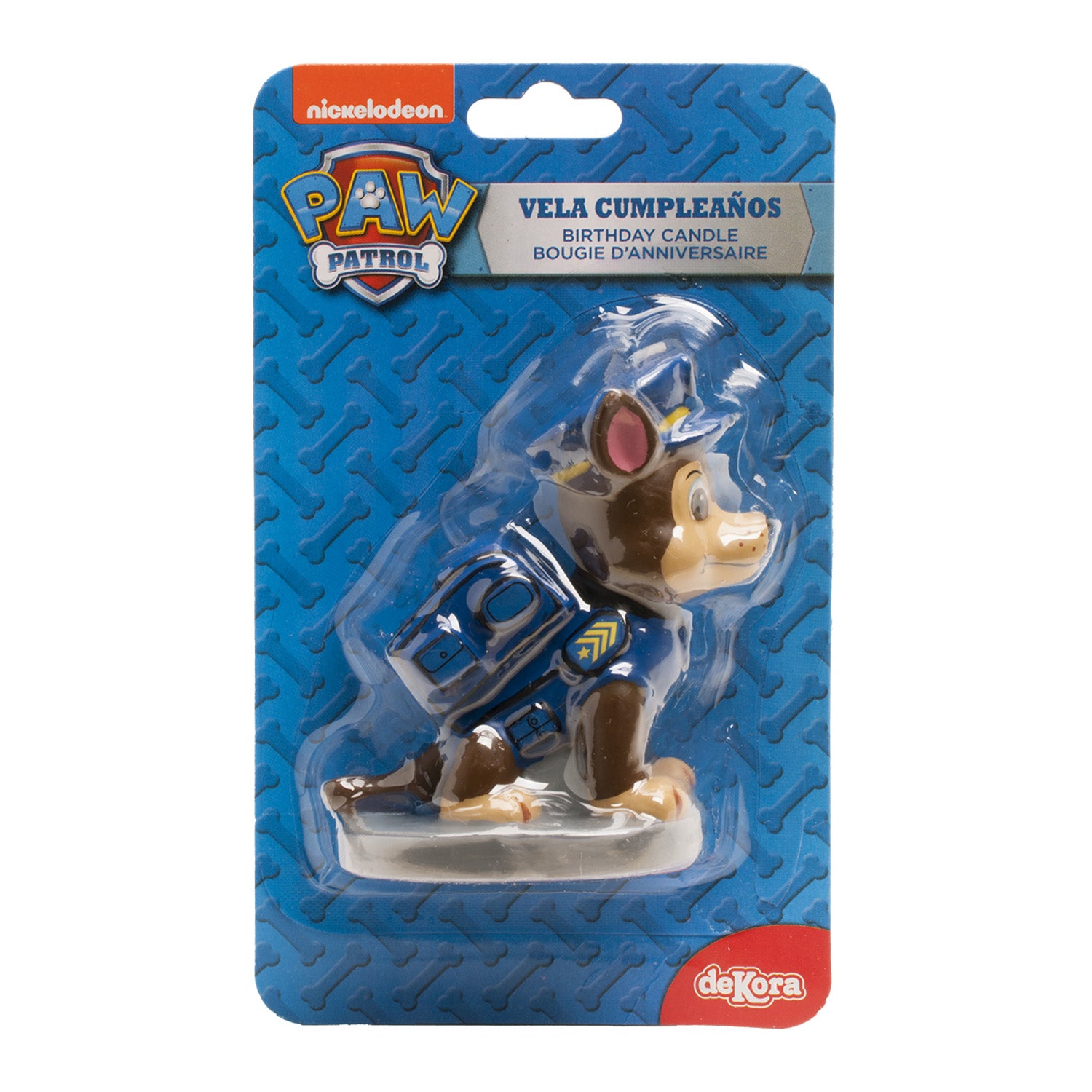 DISPLAY 8 BOUGIES 3D PAW PATROL CHASE 7CM