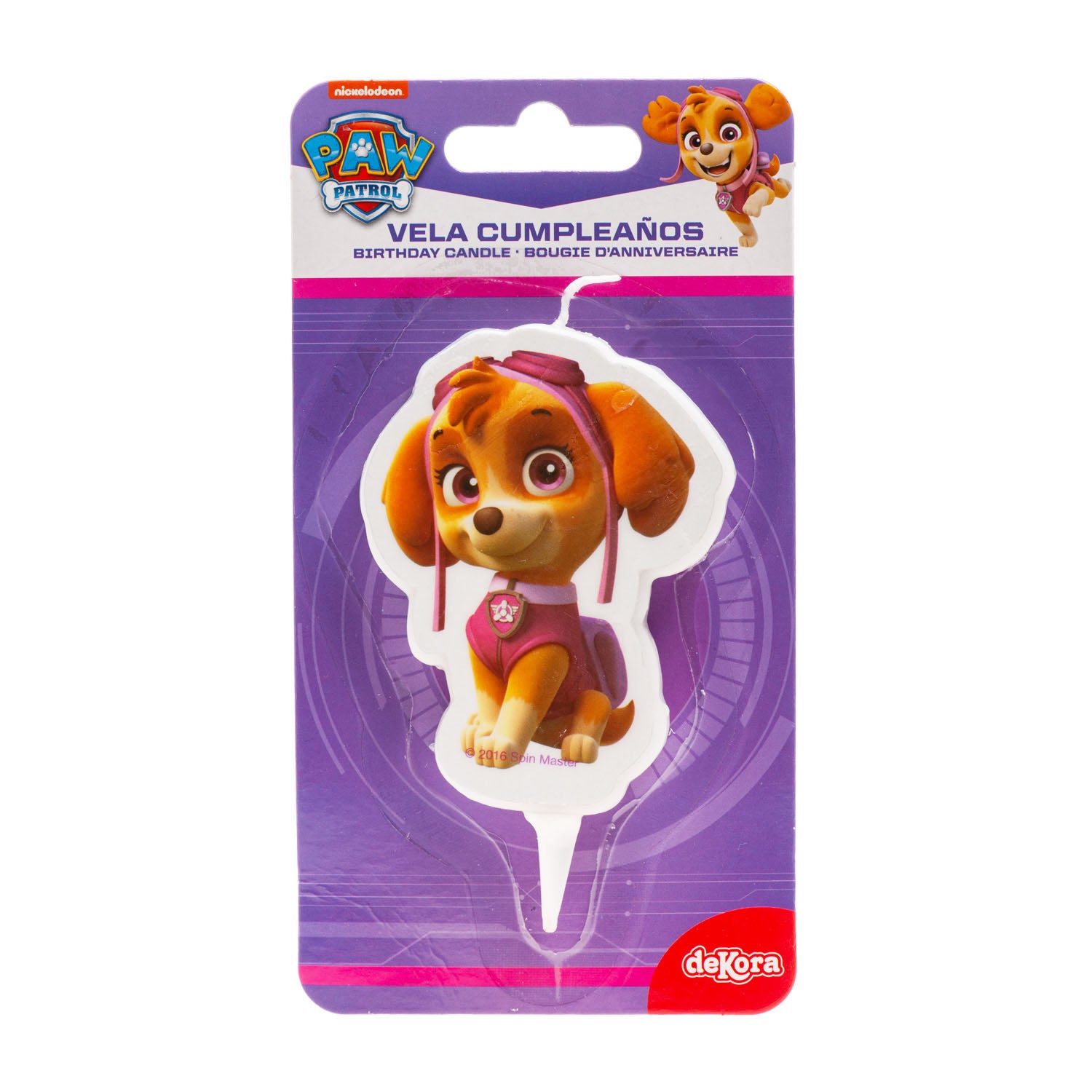 DISPLAY 12 CANDLES 2D PAW PATROL SKYE 7,5CM