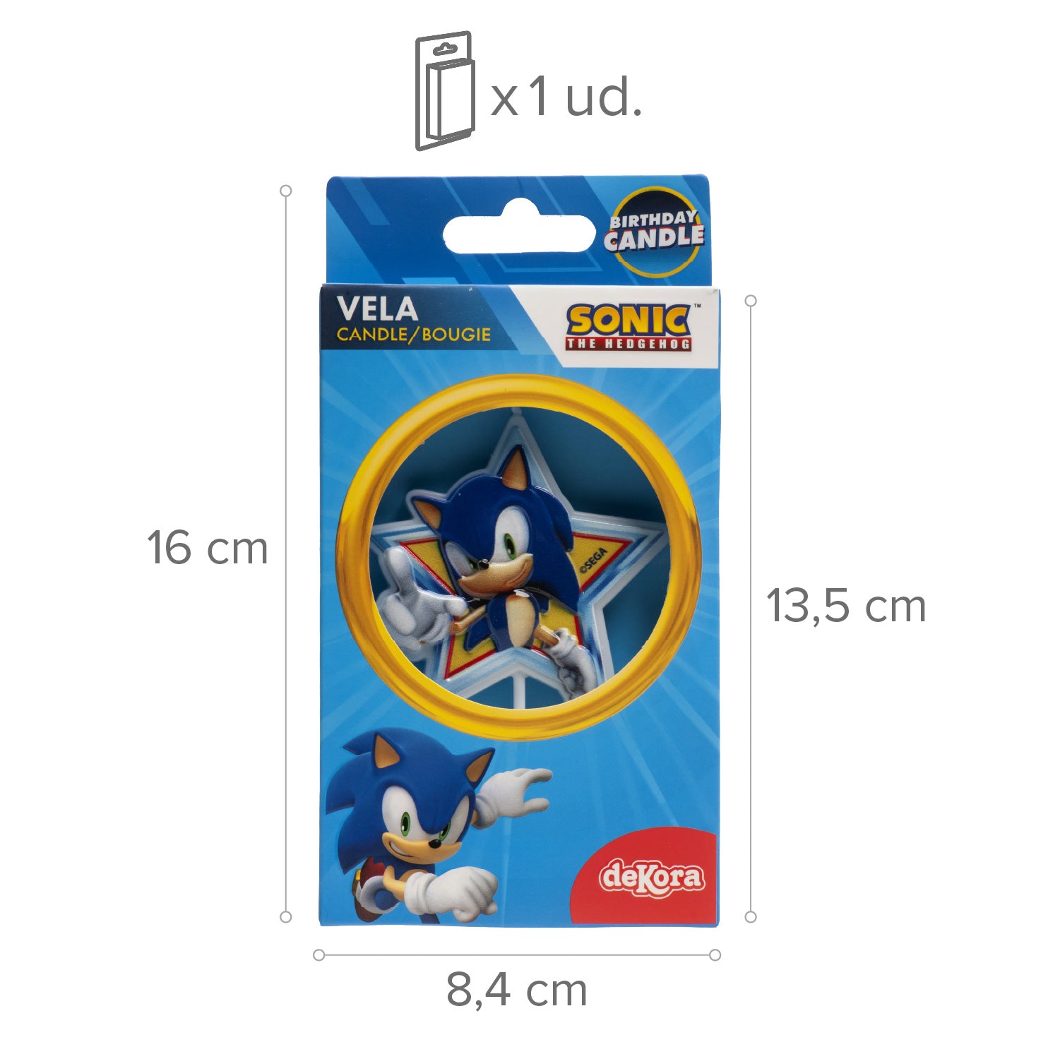 VELA DE CUMPLEAÑOS SONIC