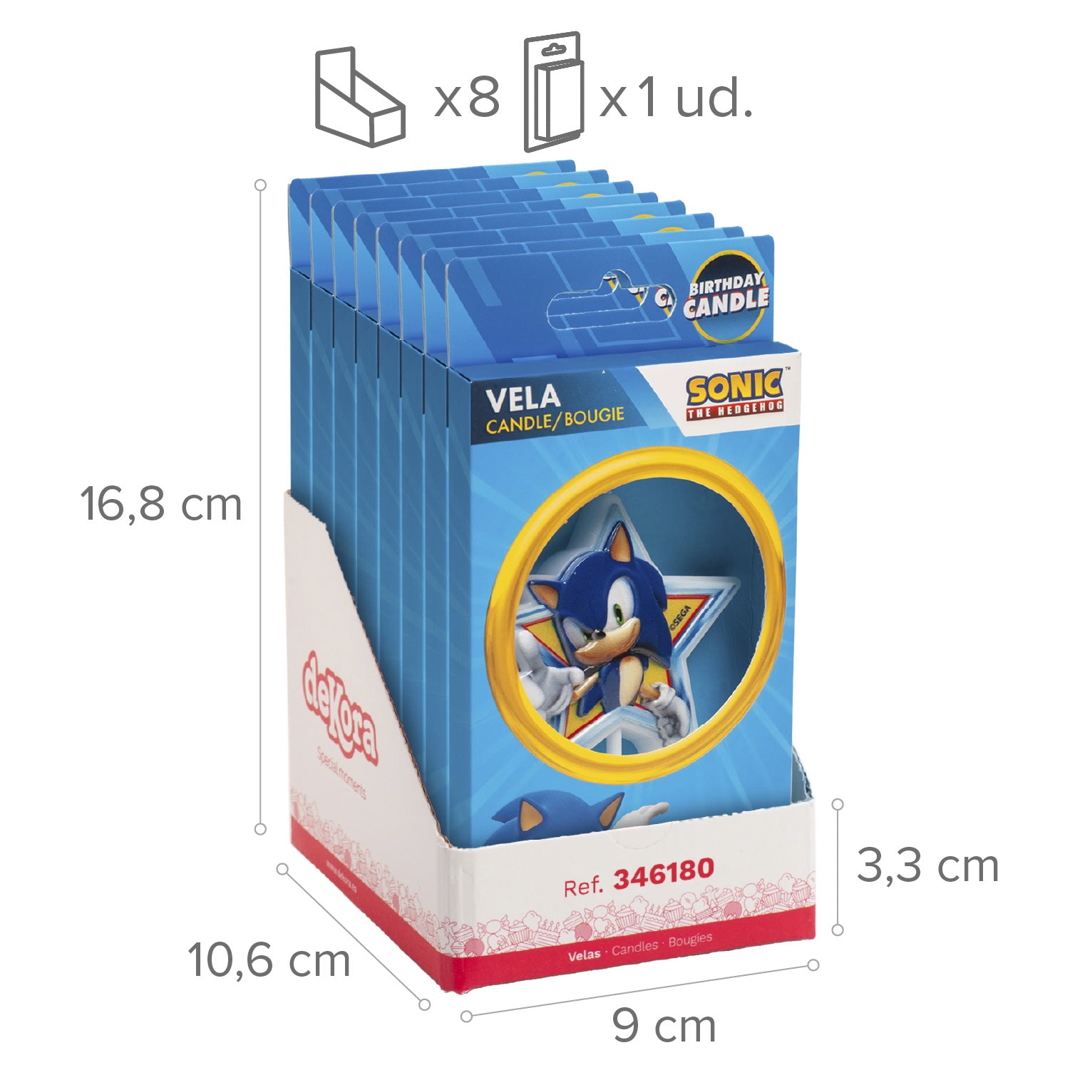 CANDELE DI COMPLEANNO SONIC