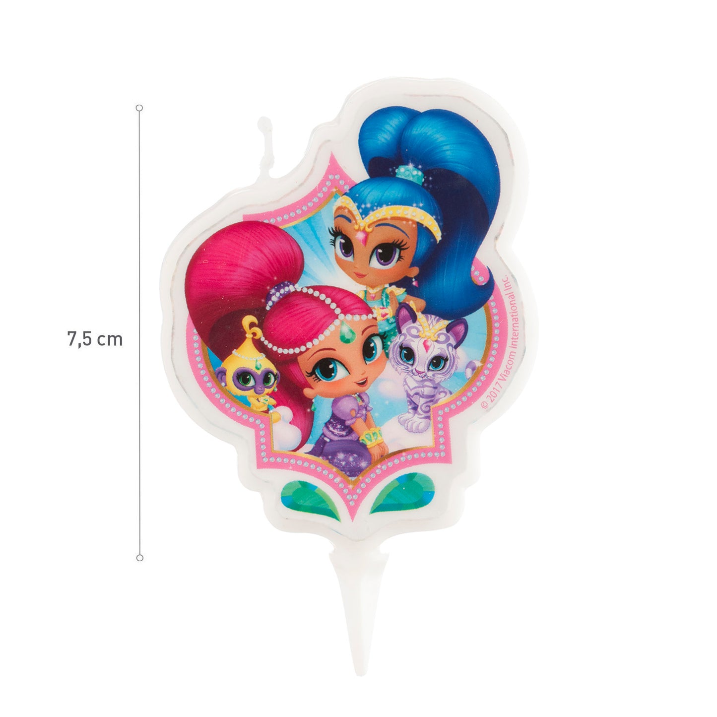 DISPLAY 12 VELAS CUMPLEAÑOS 2D "SHIMMER AND SHINE"  7 CM
