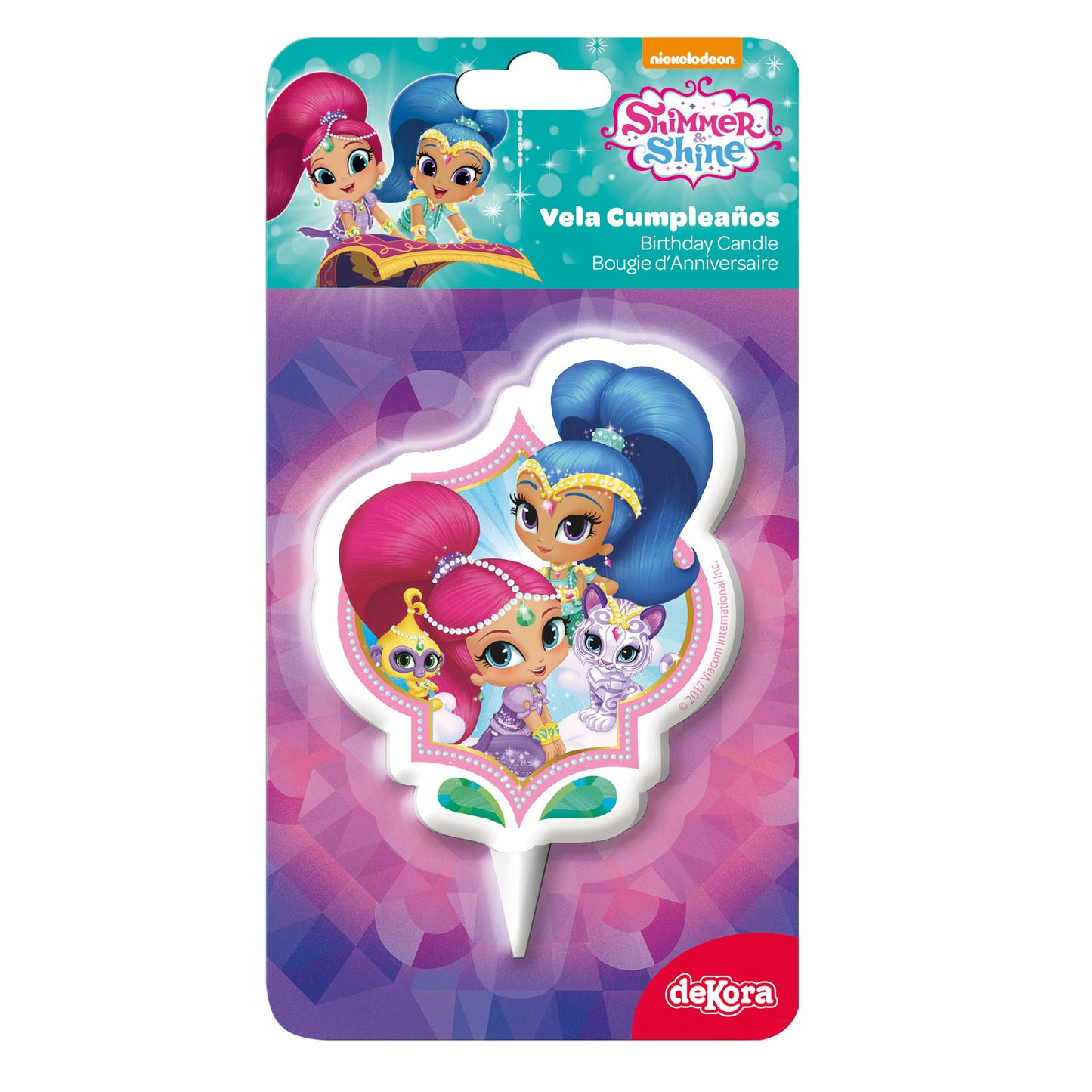 DISPLAY 12 VELAS CUMPLEAÑOS 2D "SHIMMER AND SHINE"  7 CM