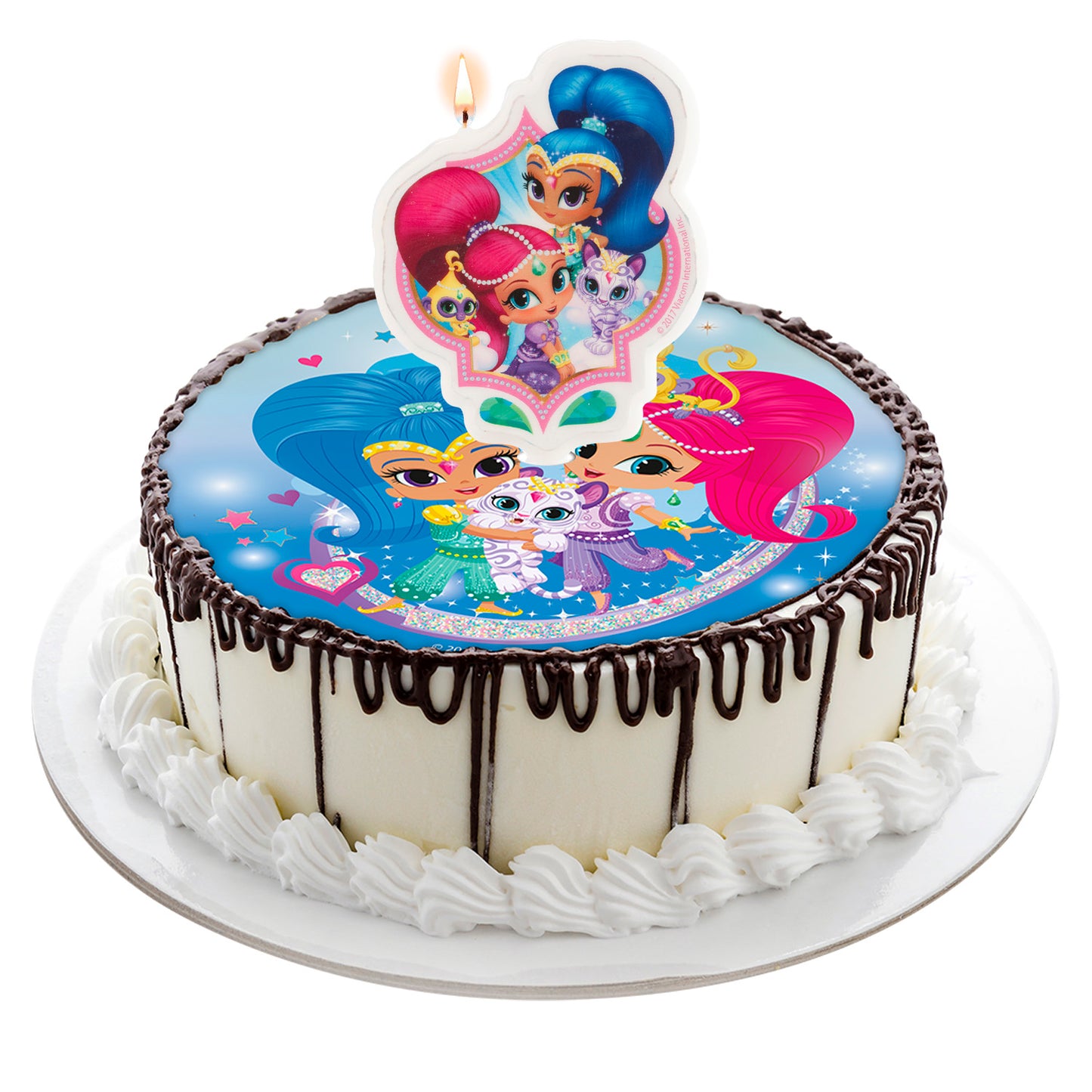 DISPLAY 12 VELAS CUMPLEAÑOS 2D "SHIMMER AND SHINE"  7 CM