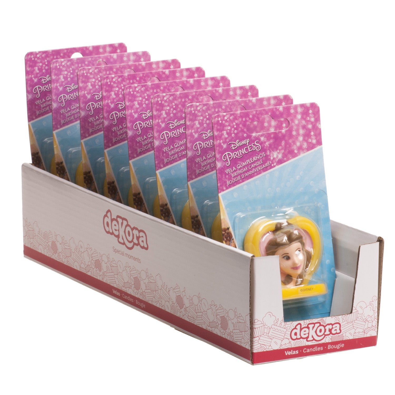 DISPLAY 8 VELAS ANIVERSÁRIO 3D BELLA CORAÇÃO 5,5 CM